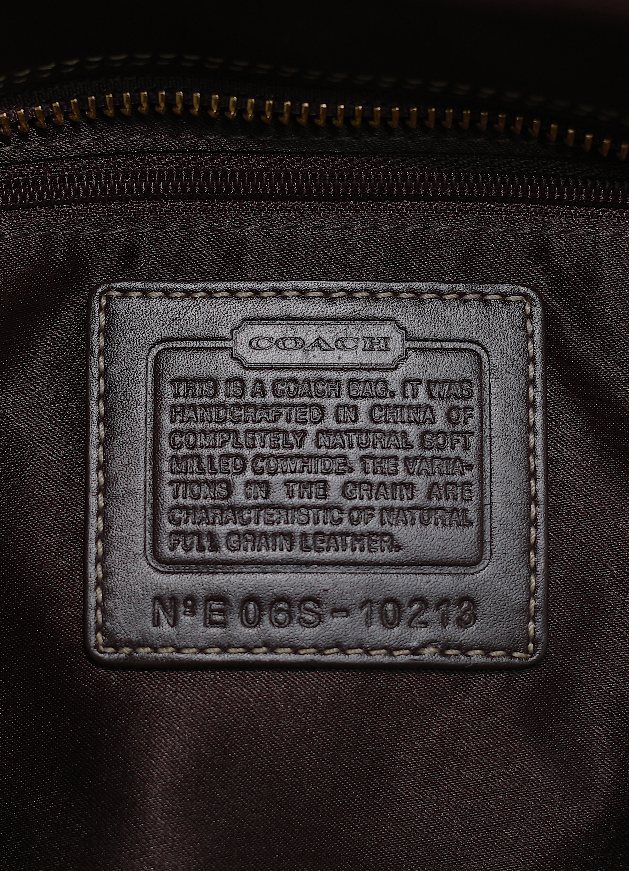 Vintage coach brown Hamptons leather carryall satchel bag showing creed patch