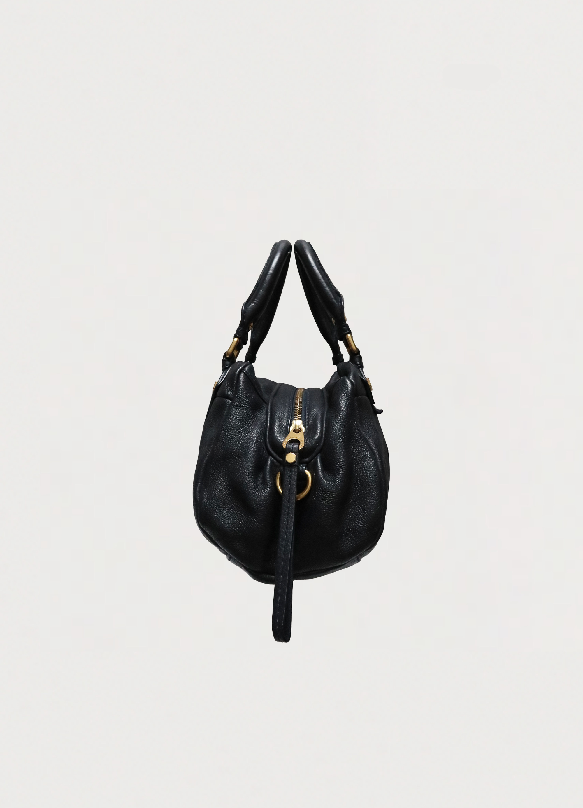 Vintage marc jacobs navy blue classic q baby groovee handbag showing left side