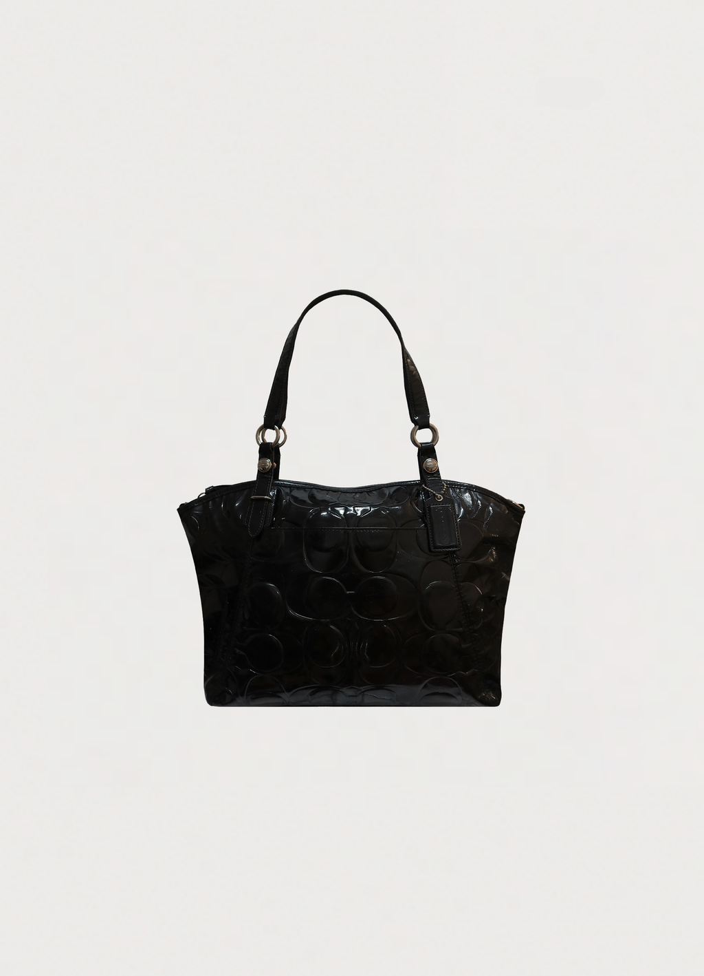 SIGNATURE PATENT LEATHER TOTE