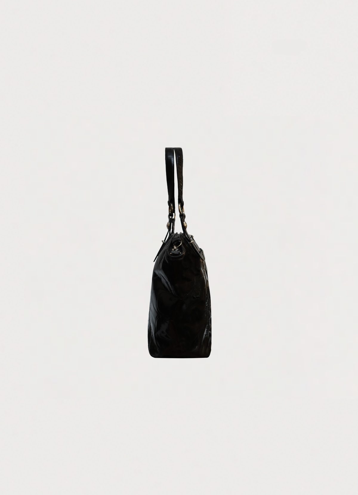SIGNATURE PATENT LEATHER TOTE