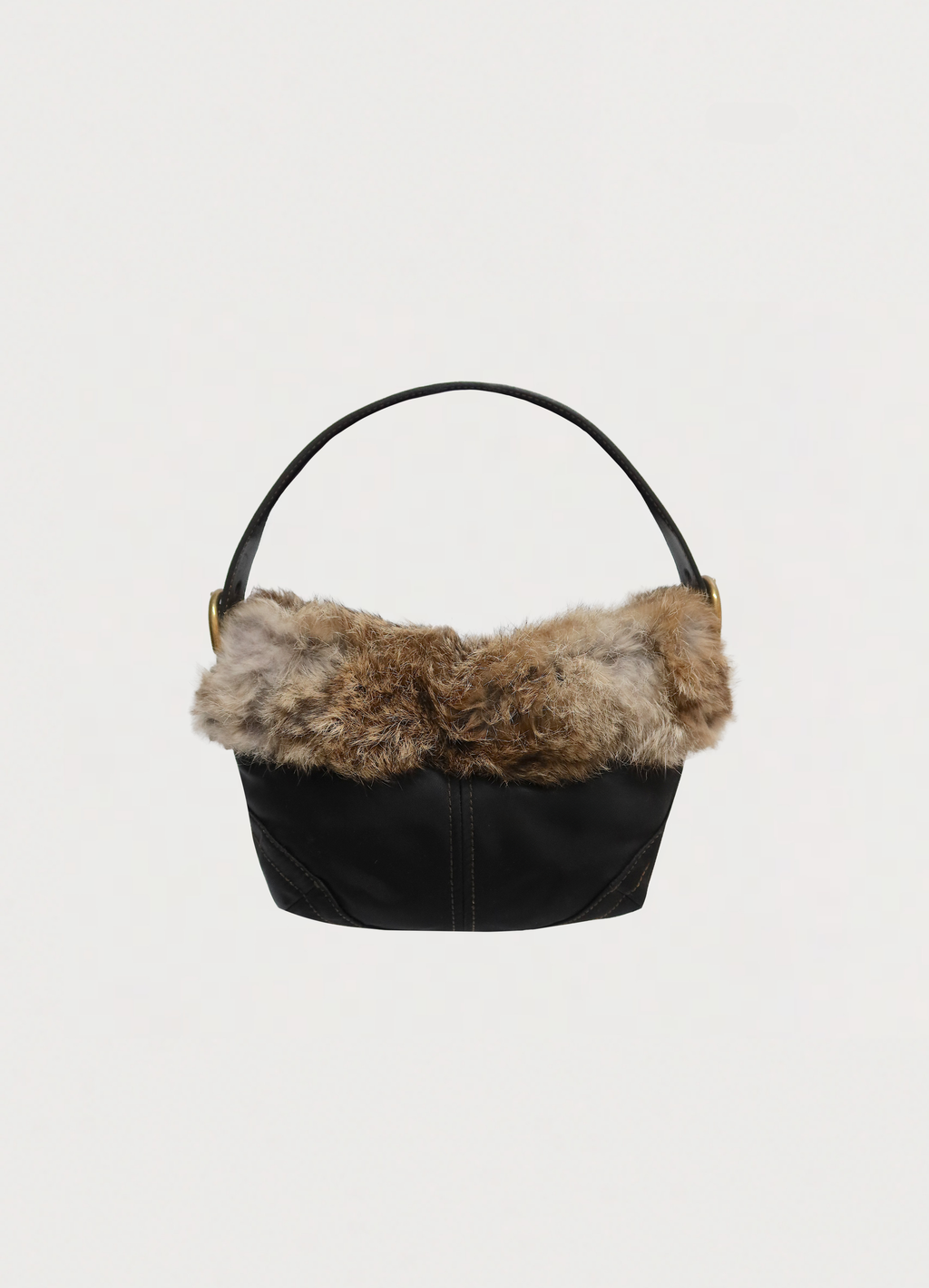 PARKA SOHO RABBIT FUR TRIM HOBO BAG
