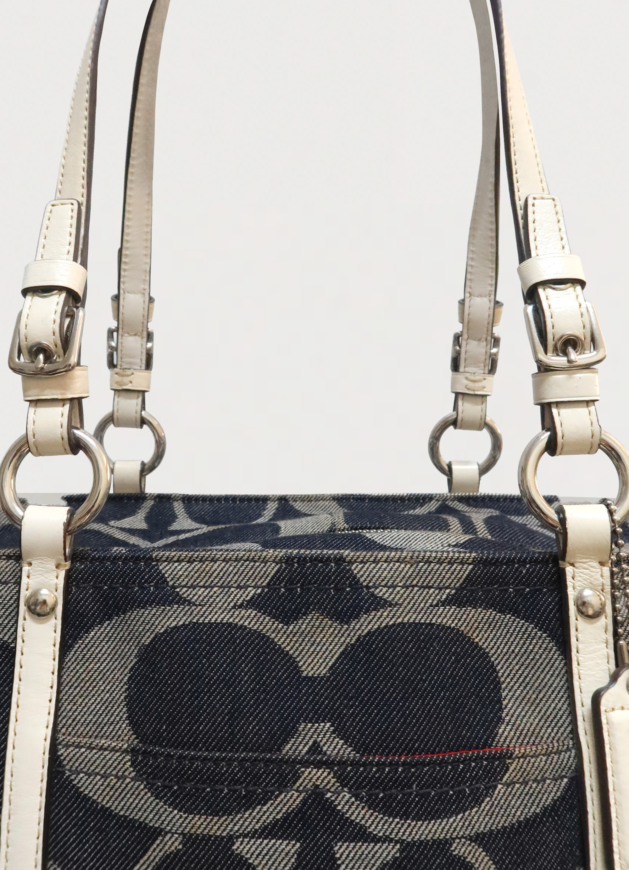 HAMPTONS SIGNATURE DENIM TOTE SHOULDER BAG