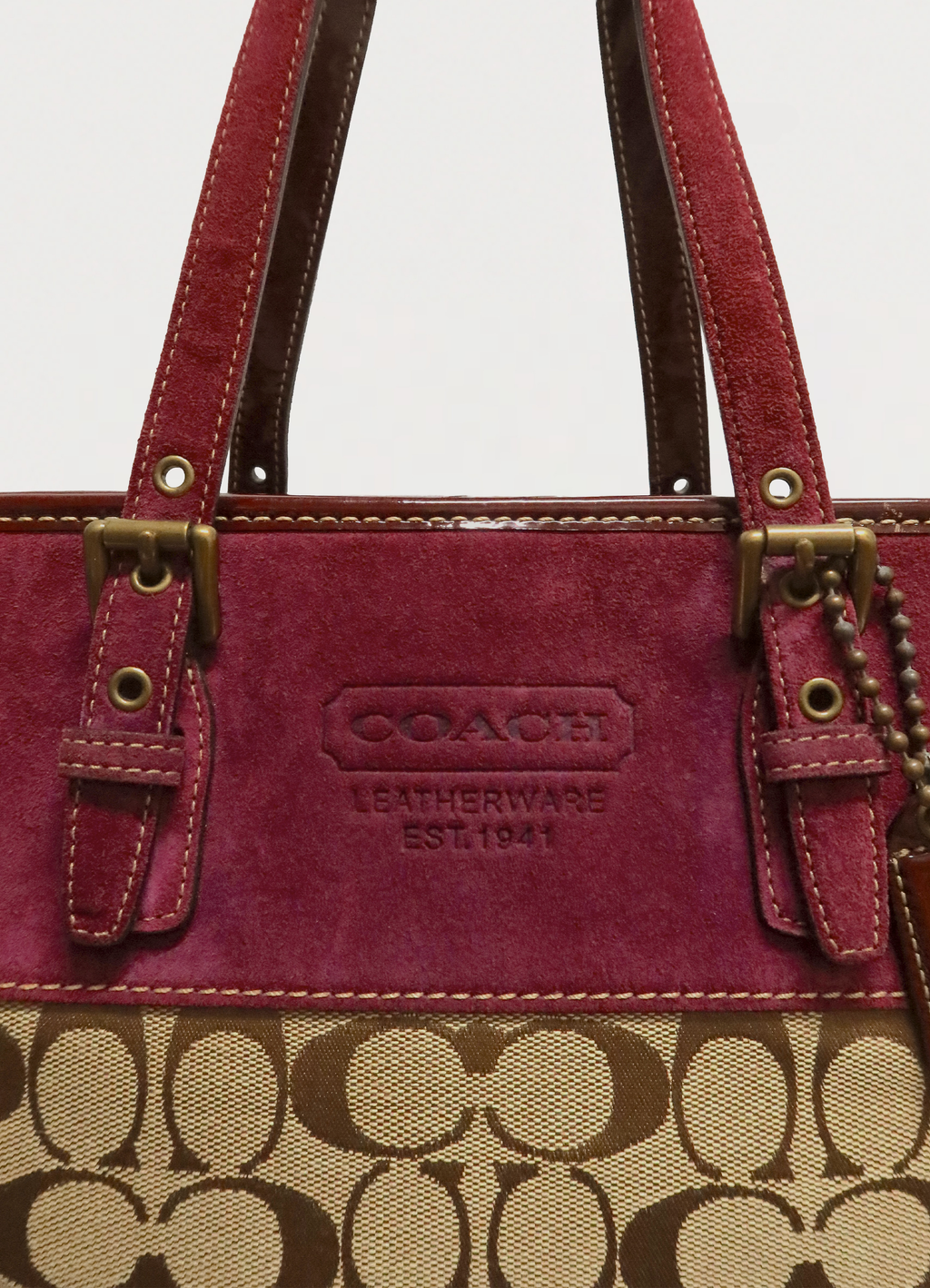 HAMPTONS SUEDE SIGNATURE TOTE BAG