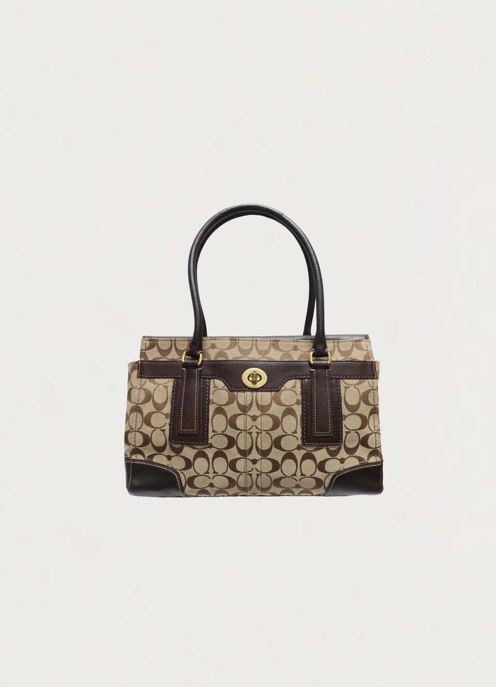 MADELINE TURNLOCK SIGNATURE SATCHEL SHOULDER BAG