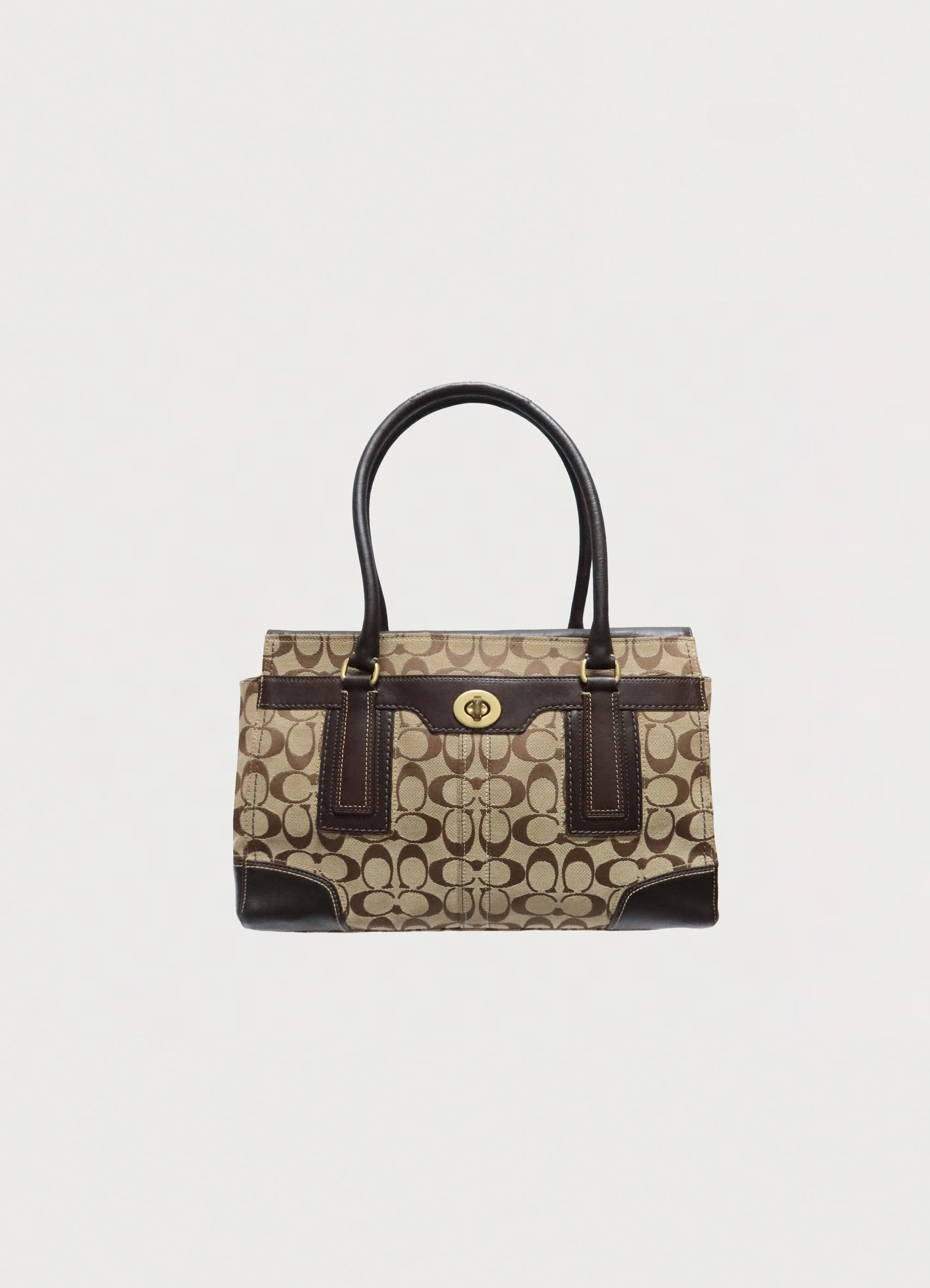 MADELINE TURNLOCK SIGNATURE SATCHEL SHOULDER BAG