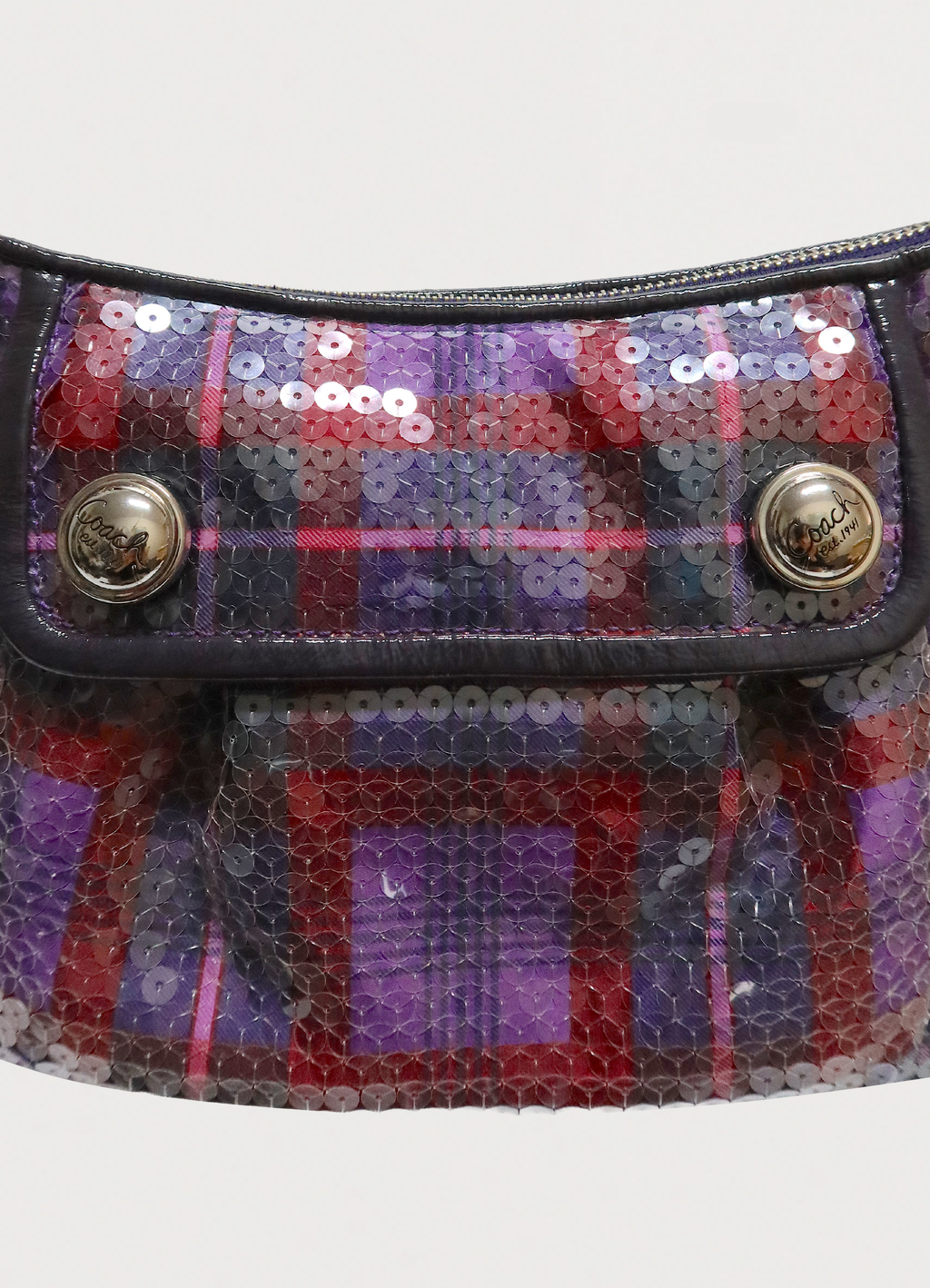 POPPY GROOVY SEQUIN TARTAN SHOULDER BAG