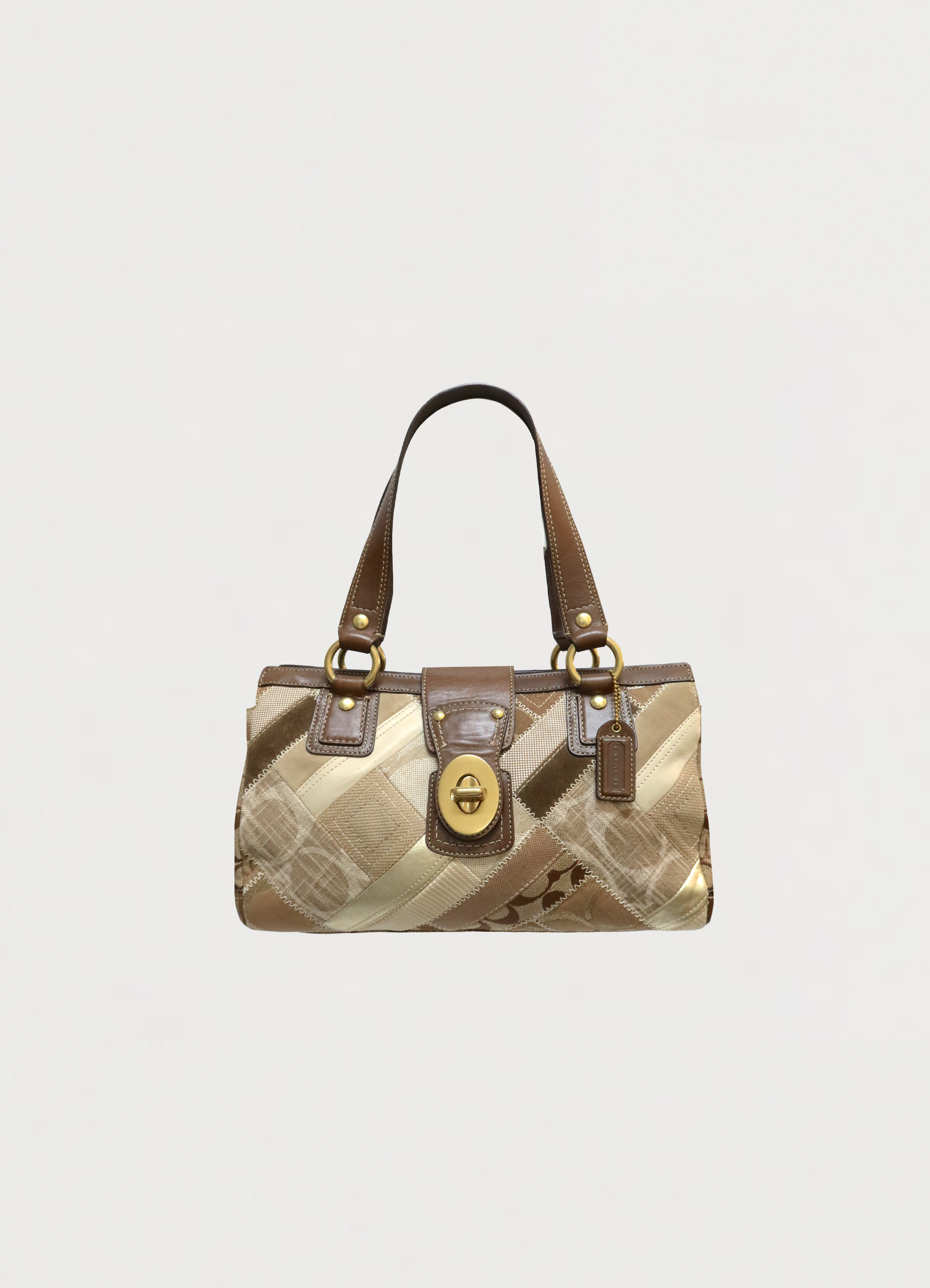 PATCHWORK HAMPTONS TURNLOCK SHOULDER BAG