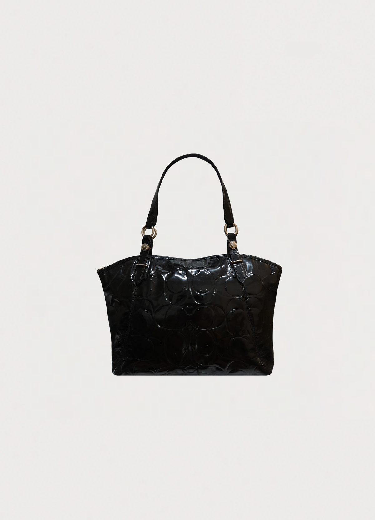 SIGNATURE PATENT LEATHER TOTE