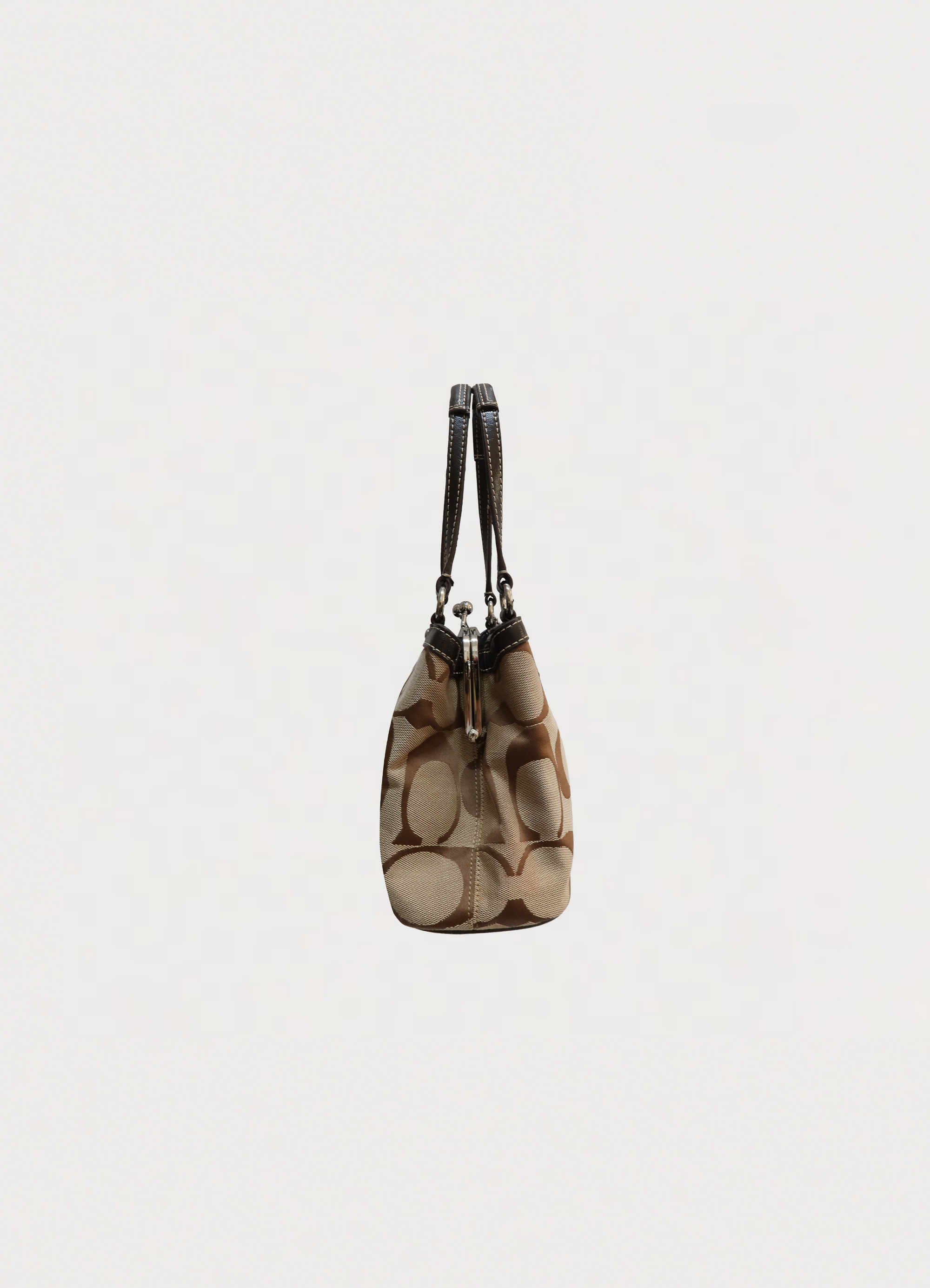 SIGNATURE STRIPE KISSLOCK SMALL HANDBAG