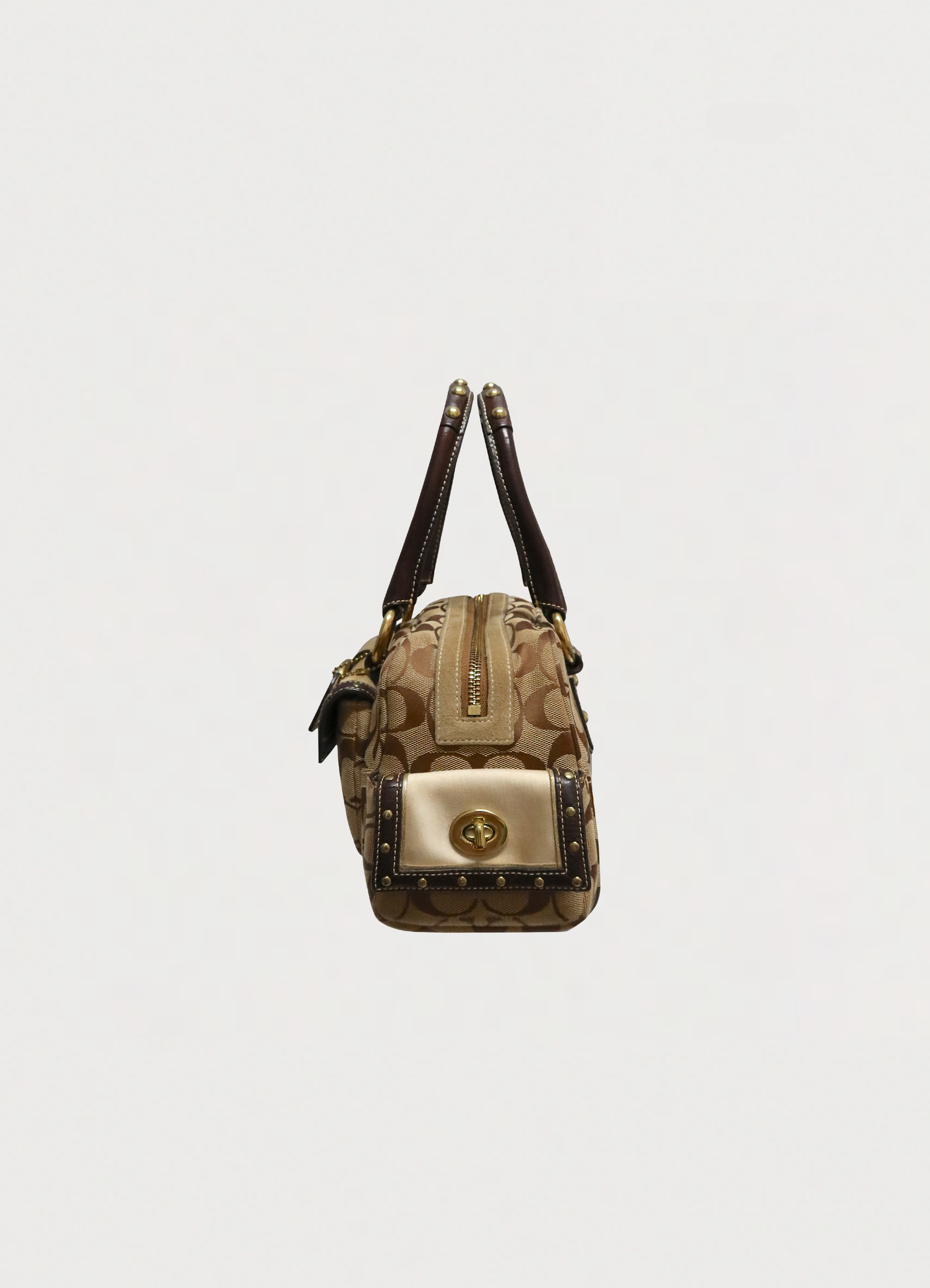 SOHO BUCKLE MONOGRAM SATCHEL BAG