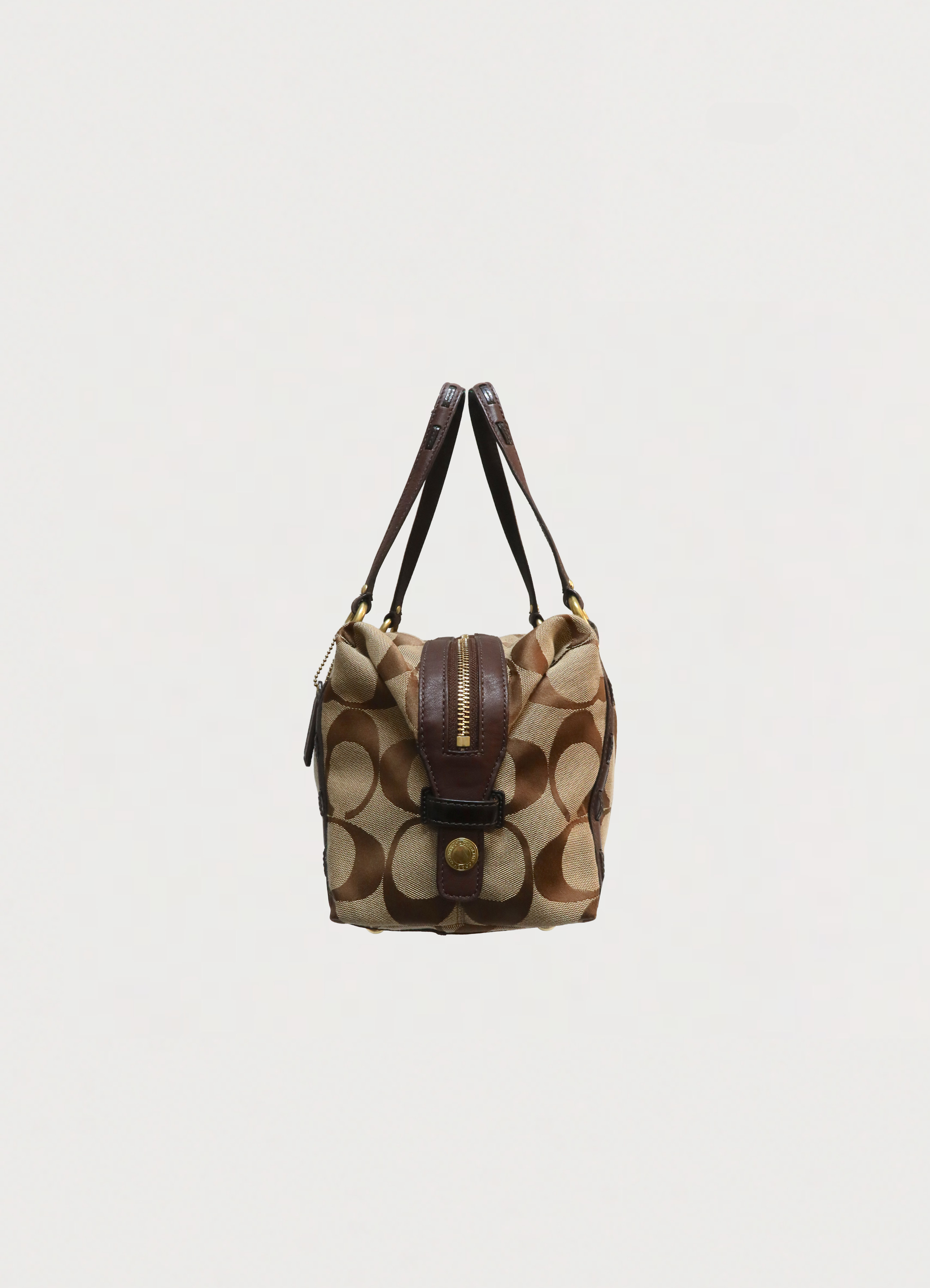 SIGNATURE MONOGRAM SATCHEL SHOULDER BAG