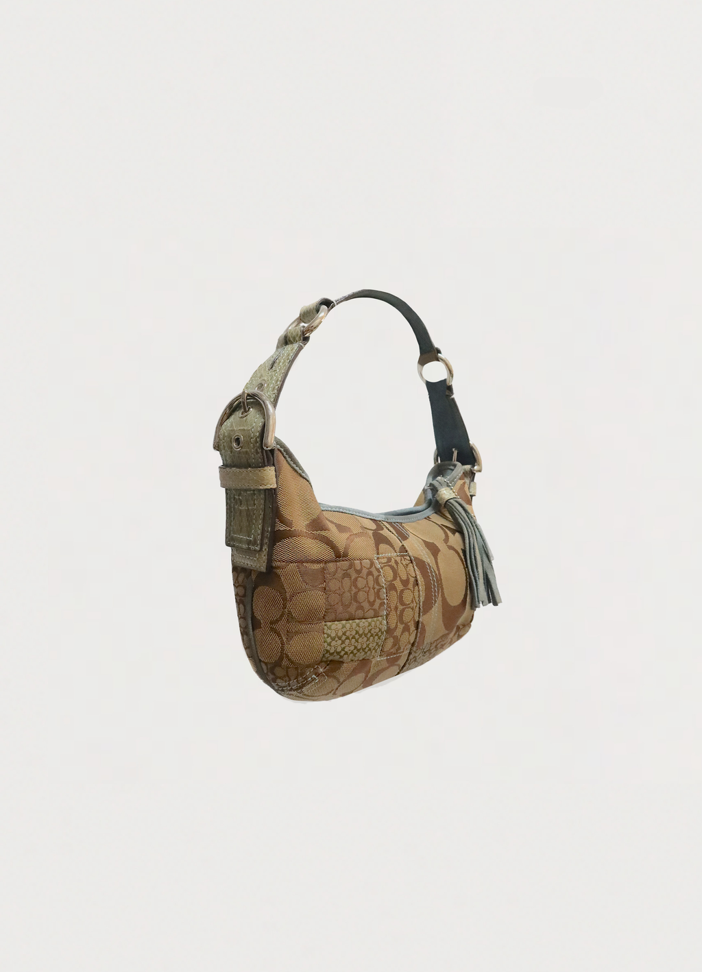 PATCHWORK PYTHON HOBO SHOULDER BAG