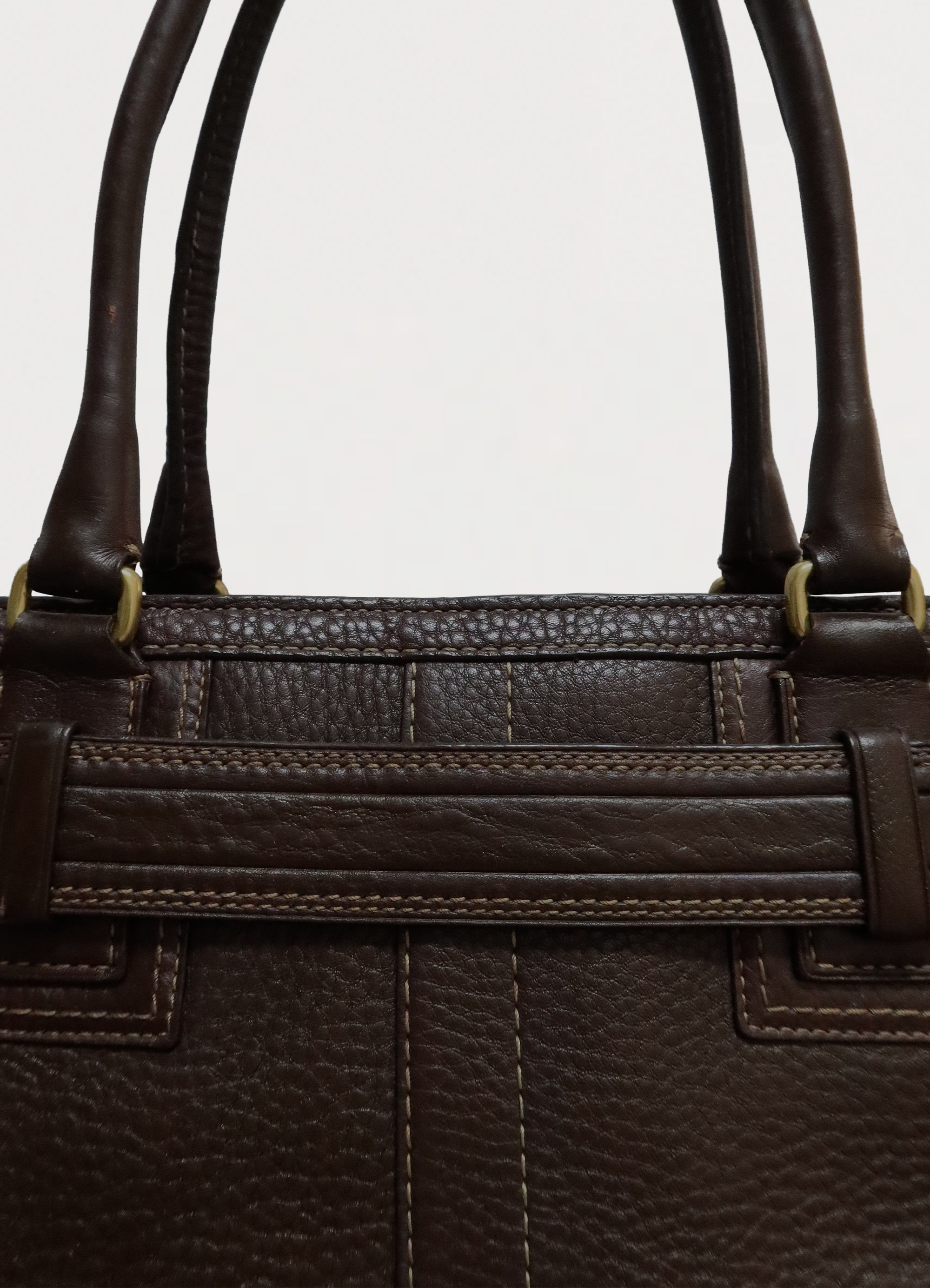 HAMPTONS PEBBLED LEATHER SATCHEL SHOULDER BAG