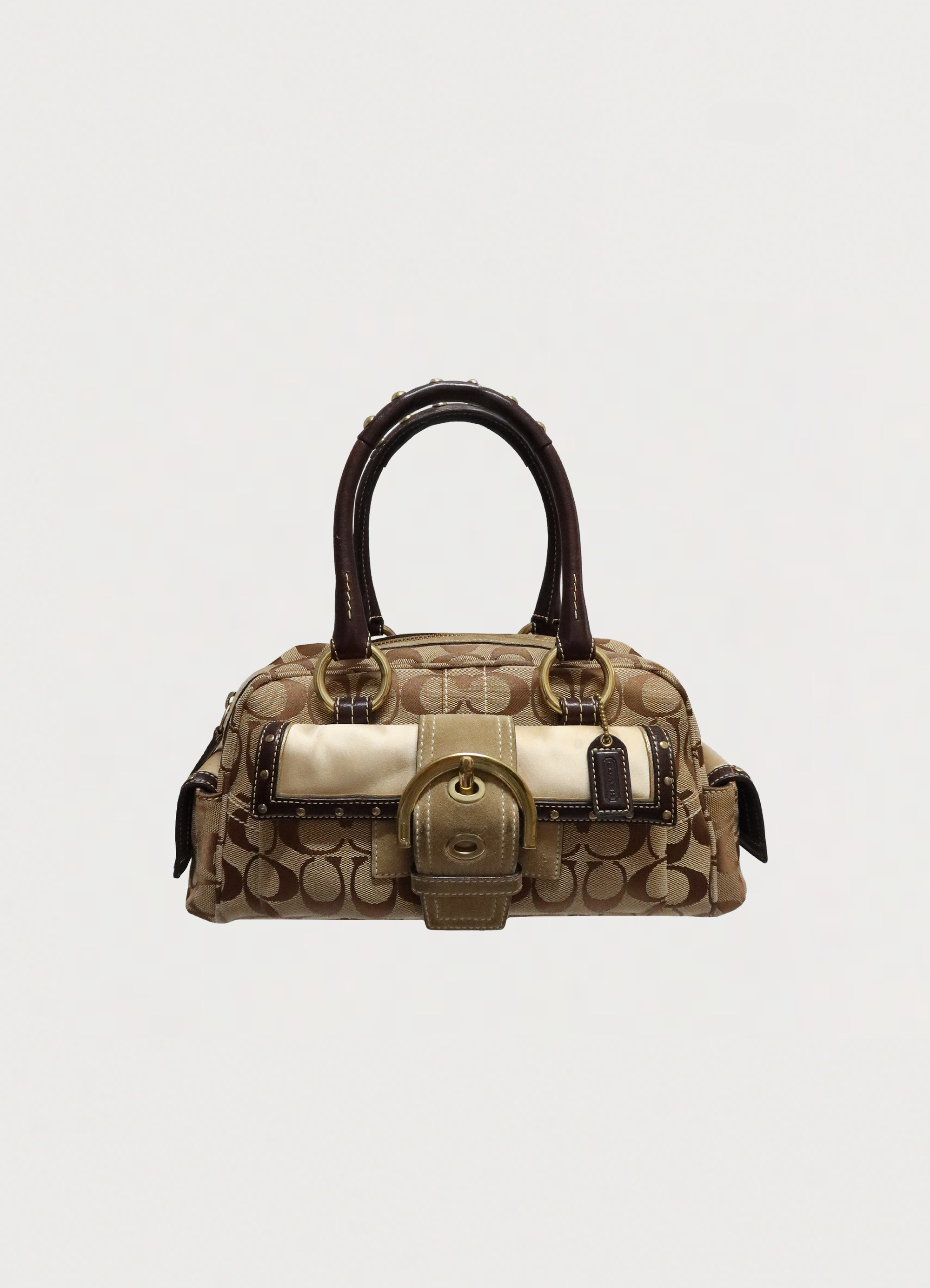 SOHO BUCKLE MONOGRAM SATCHEL BAG