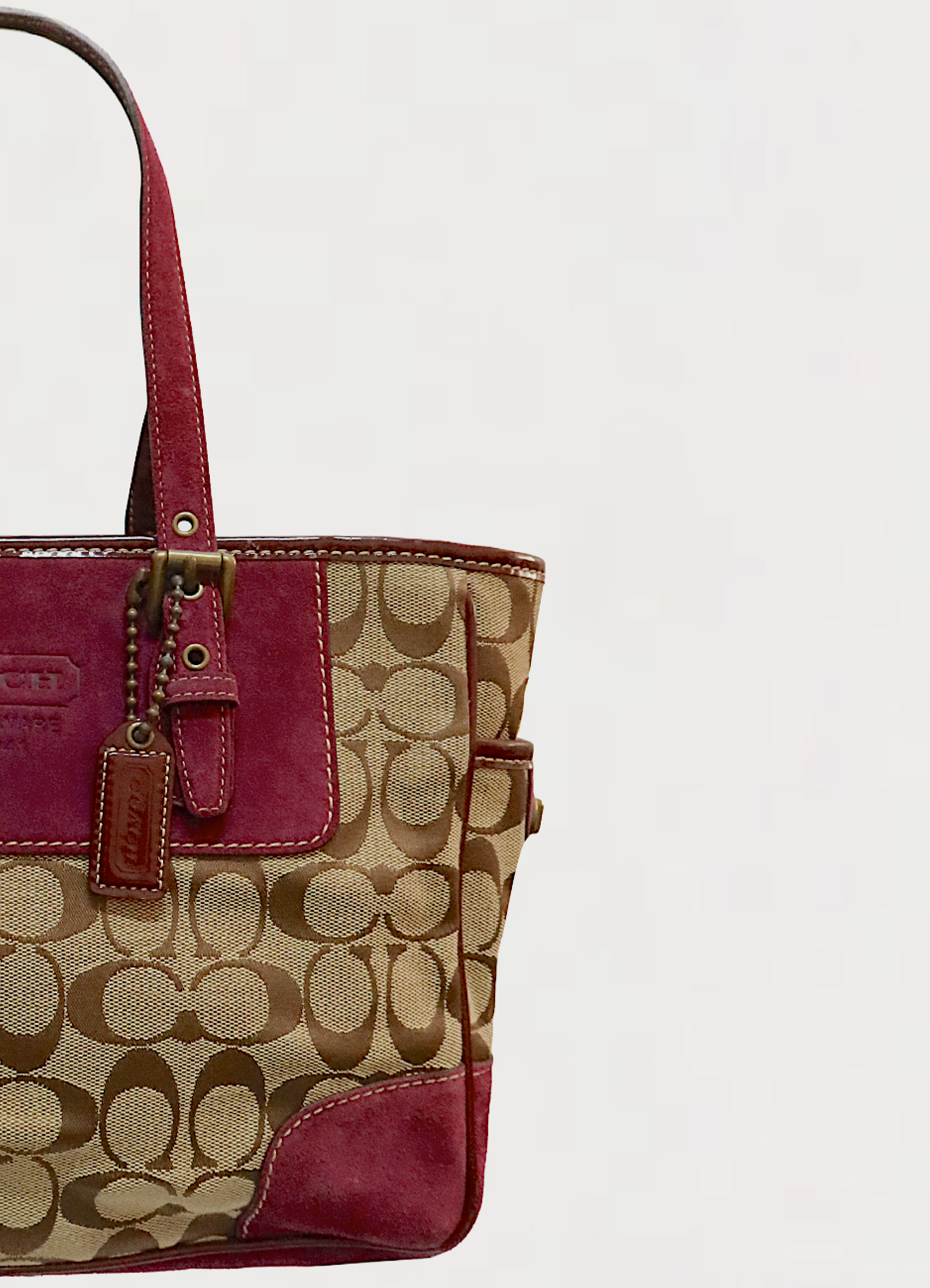 HAMPTONS SUEDE SIGNATURE TOTE BAG