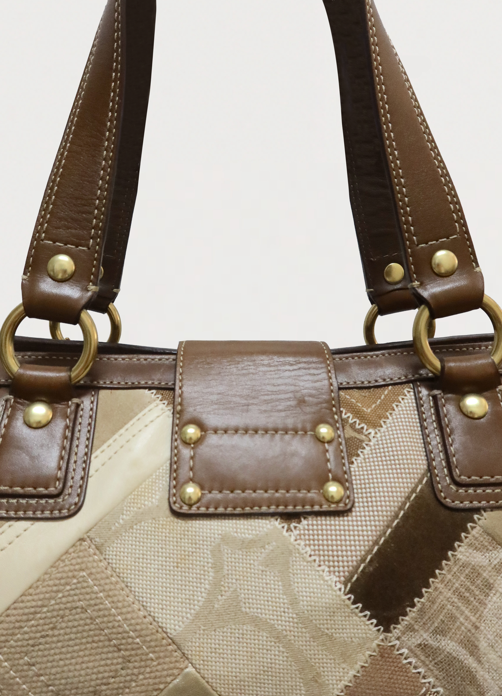 PATCHWORK HAMPTONS TURNLOCK SHOULDER BAG