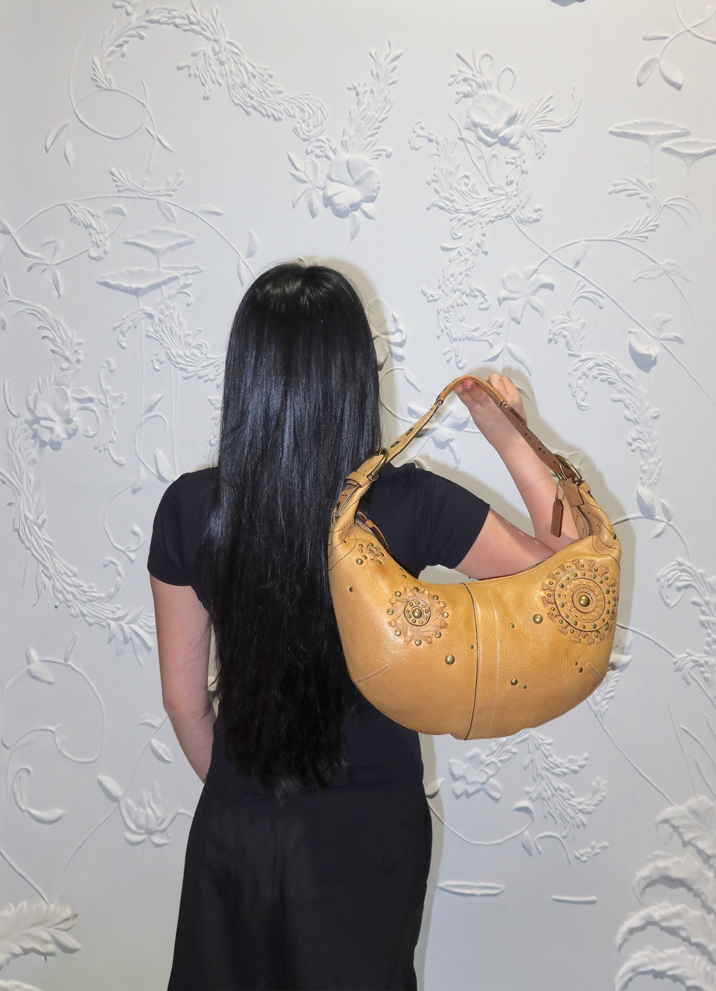 MIA STUDDED STARBURST HOBO SHOULDER BAG