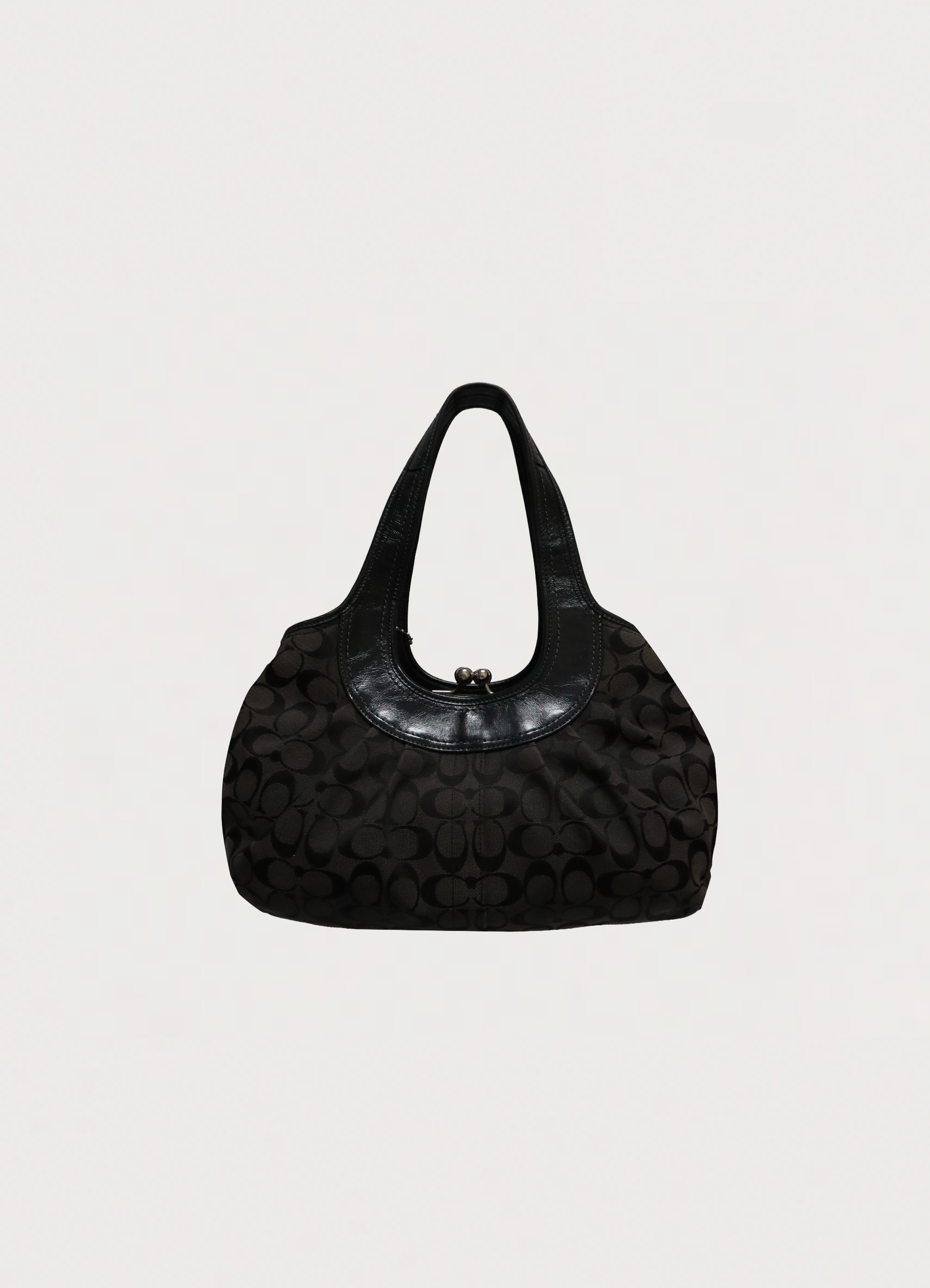ERGO KISSLOCK PLEATED FRAMED SATCHEL SHOULDER BAG