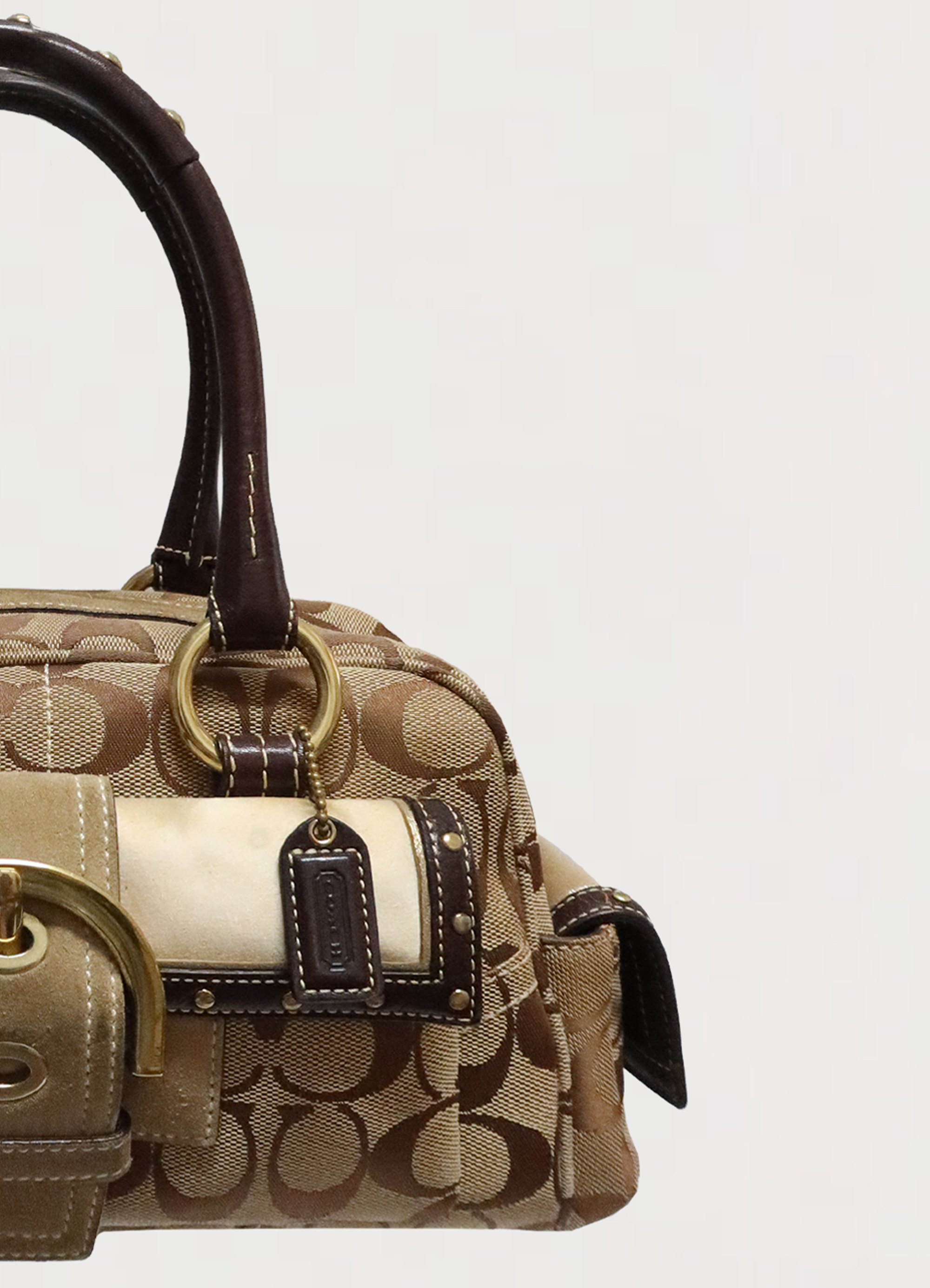 SOHO BUCKLE MONOGRAM SATCHEL BAG
