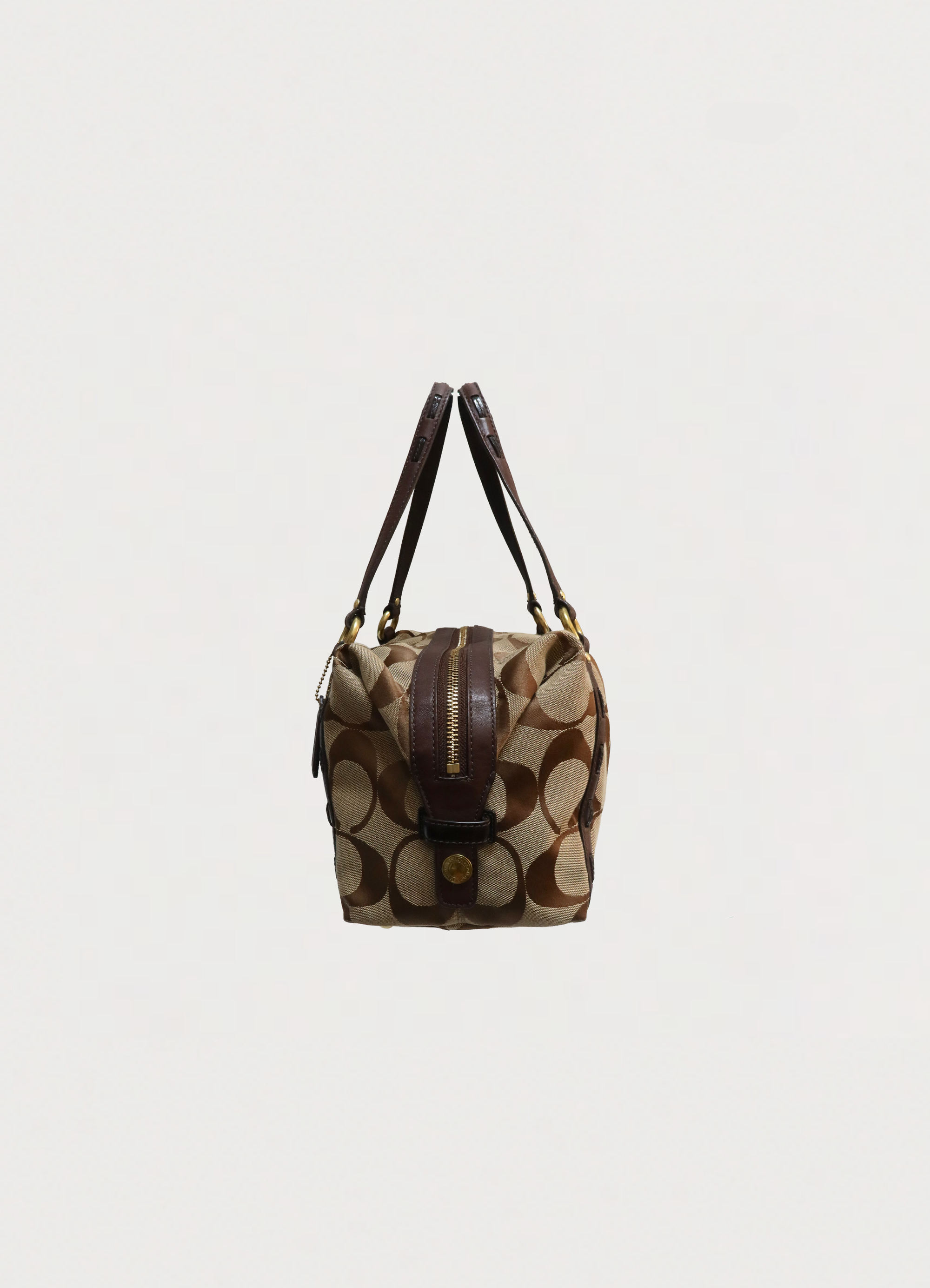 SIGNATURE MONOGRAM SATCHEL SHOULDER BAG