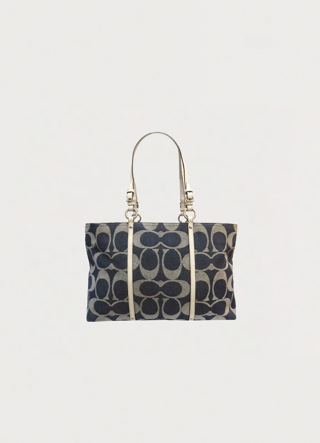 HAMPTONS SIGNATURE DENIM TOTE SHOULDER BAG