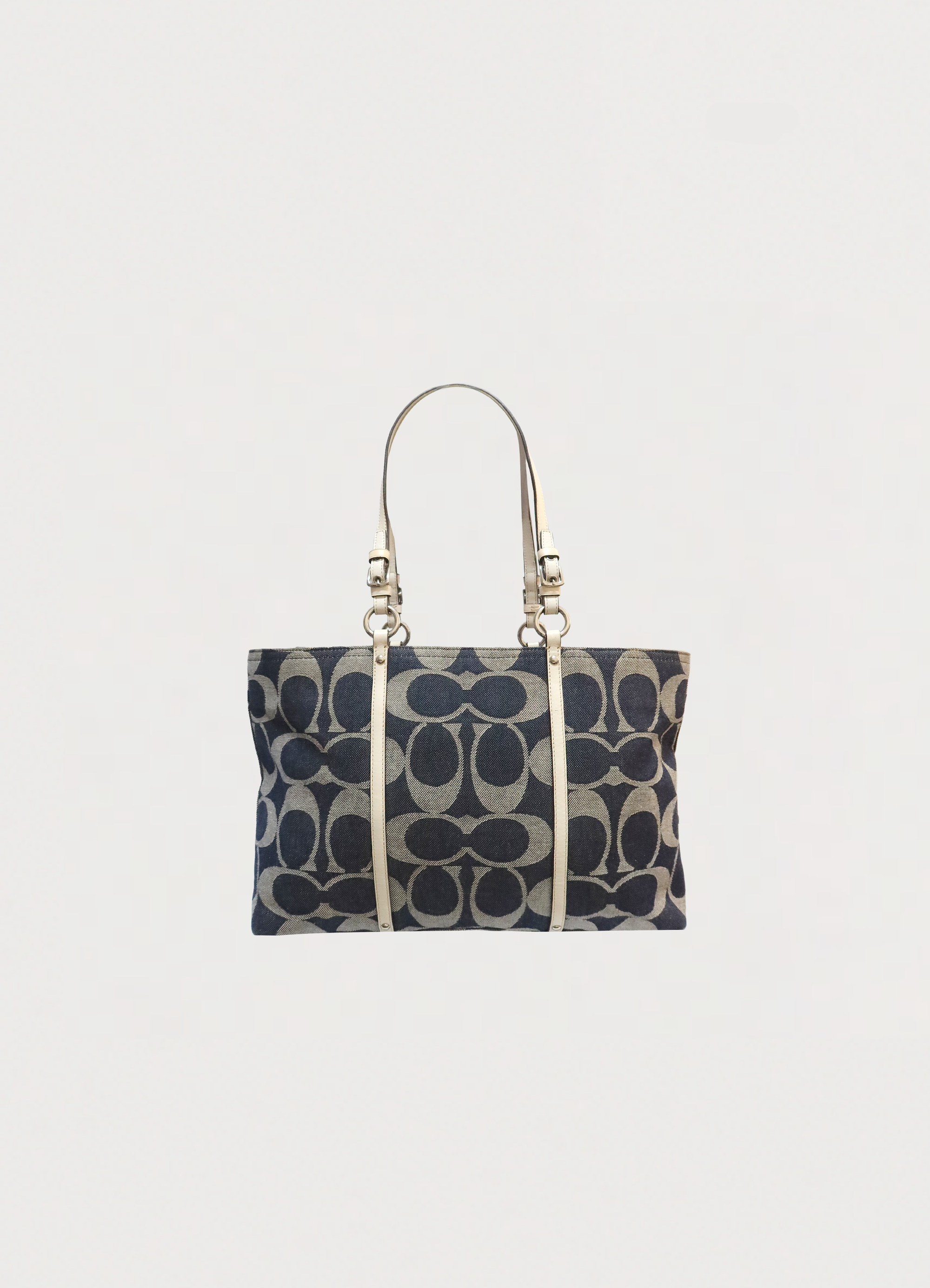 HAMPTONS SIGNATURE DENIM TOTE SHOULDER BAG