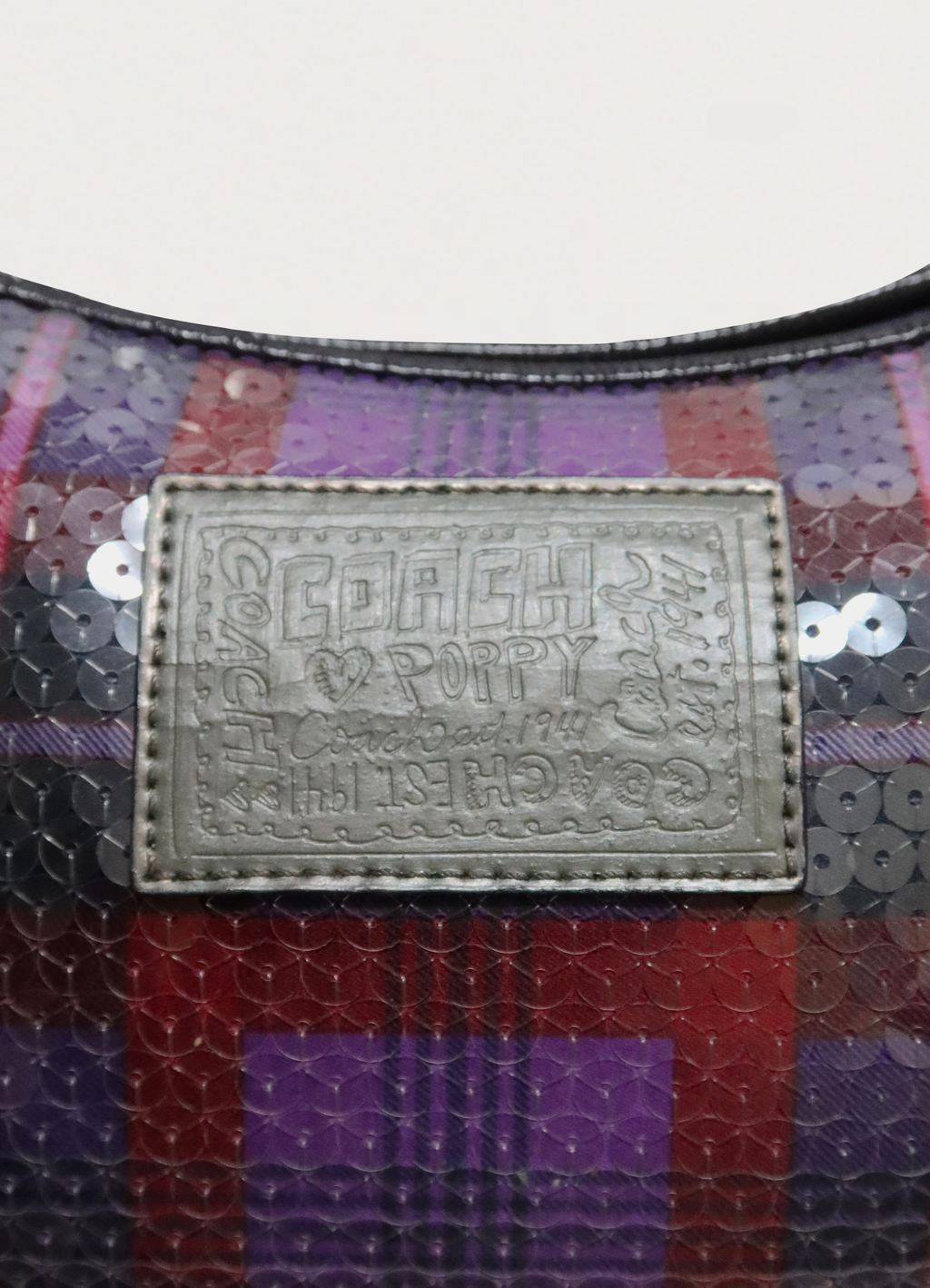 POPPY GROOVY SEQUIN TARTAN SHOULDER BAG