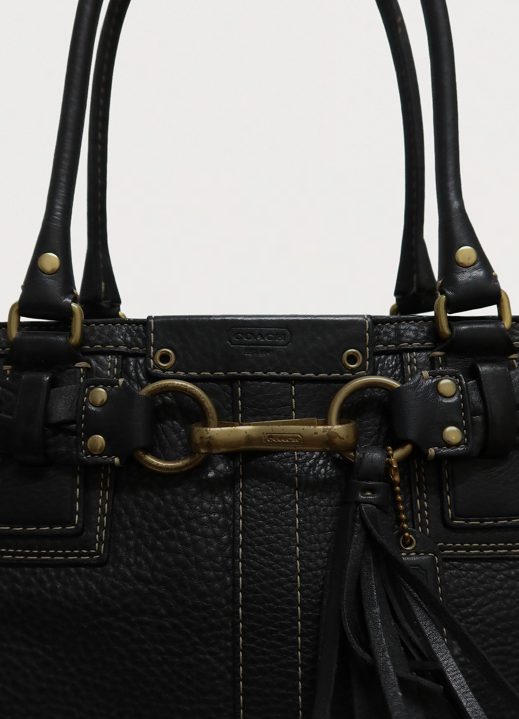 HAMPTONS PEBBLED LEATHER CARRYALL SATCHEL
