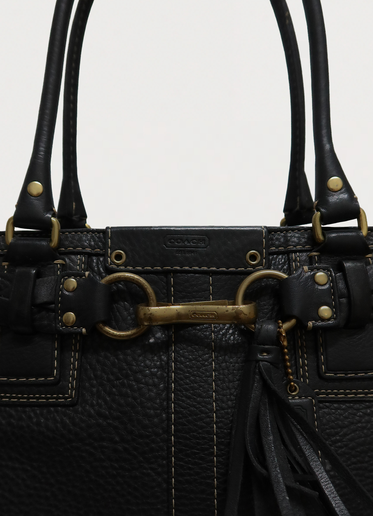 HAMPTONS PEBBLED LEATHER CARRYALL SATCHEL