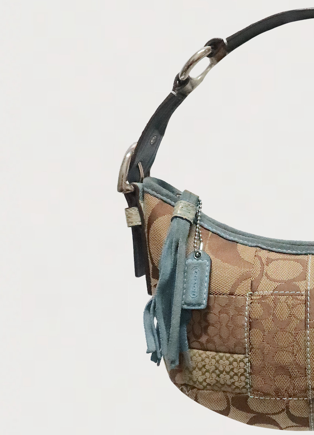 PATCHWORK PYTHON HOBO SHOULDER BAG