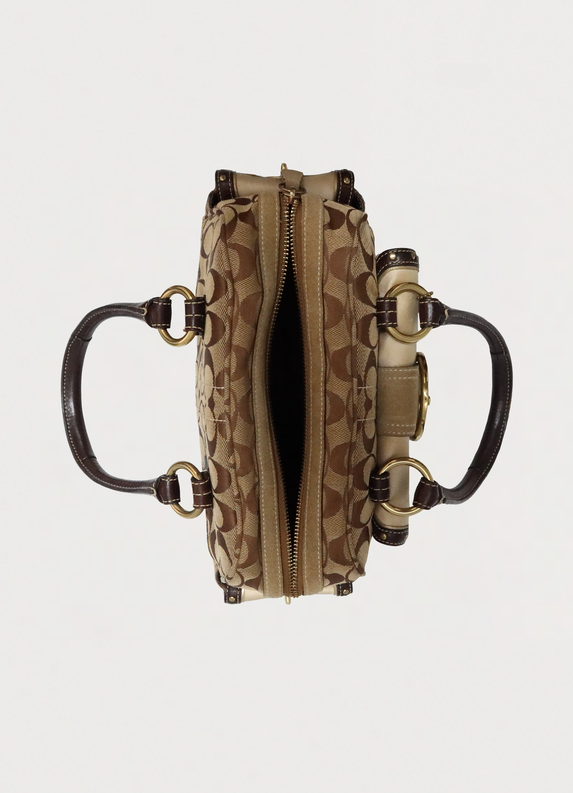 SOHO BUCKLE MONOGRAM SATCHEL BAG