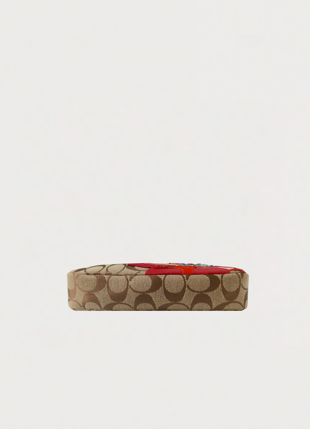POPPY FLOWER APPLIQUE DEMI SHOULDER BAG