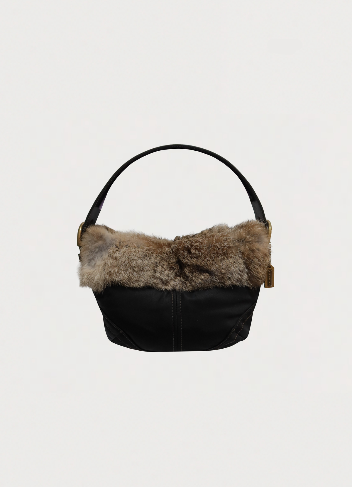 PARKA SOHO RABBIT FUR TRIM HOBO BAG