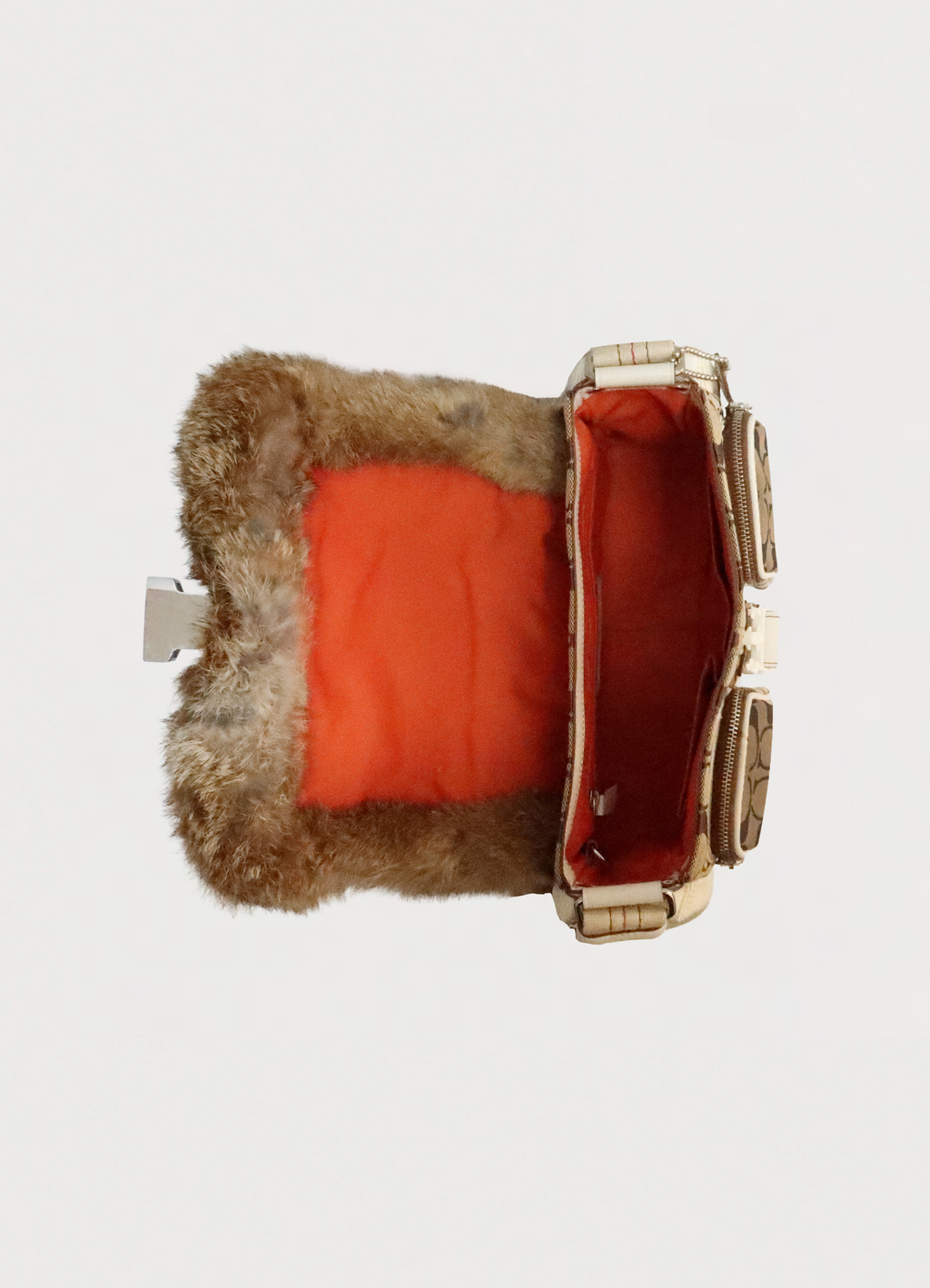 FUR TRIMMED SIGNATURE SHOULDER BAG