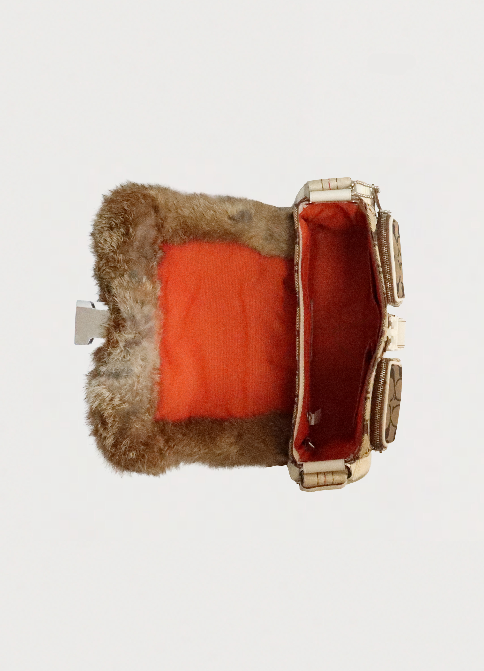 FUR TRIMMED SIGNATURE SHOULDER BAG
