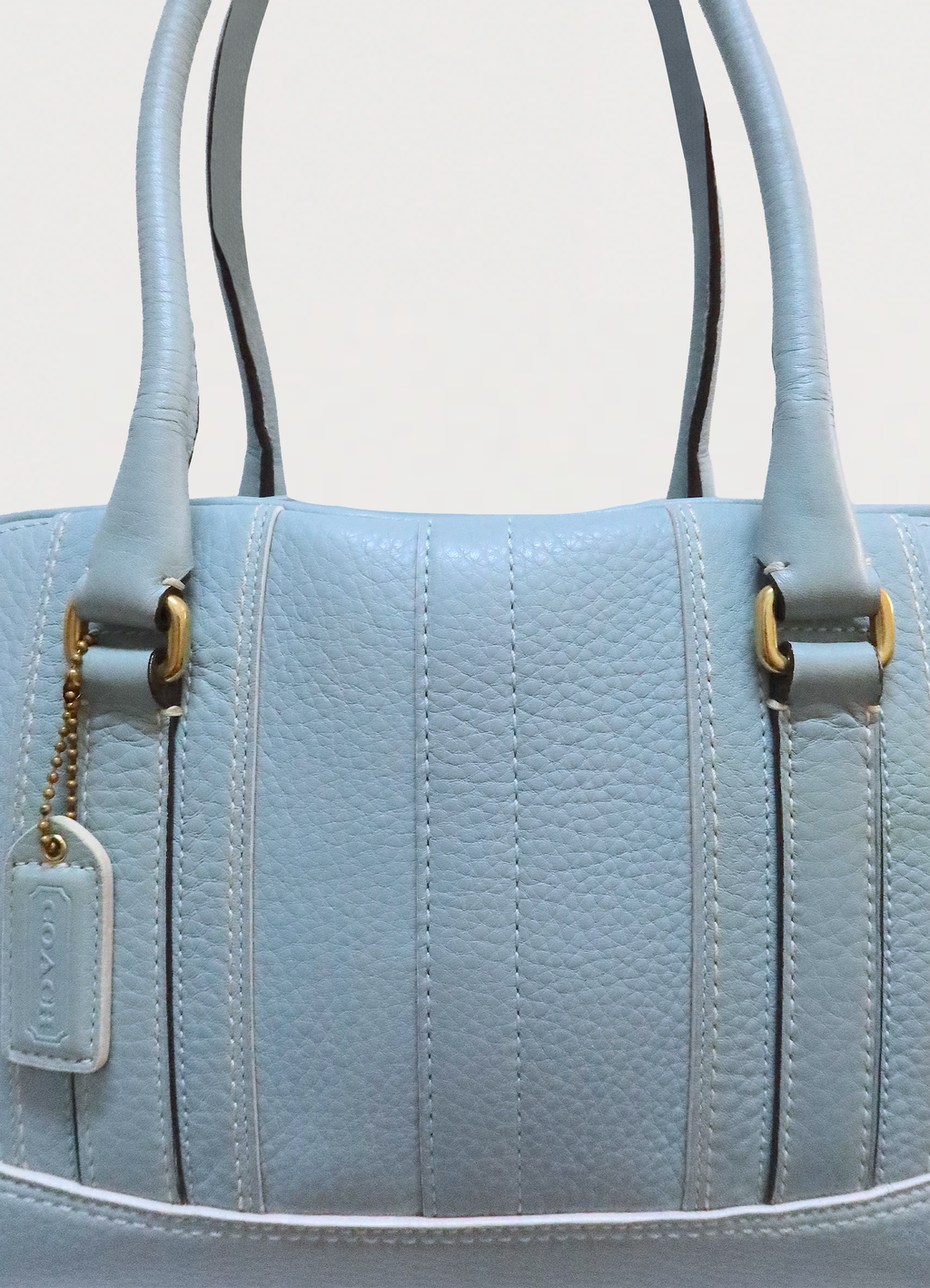 HAMPTONS PEBBLED LEATHER SATCHEL BAG