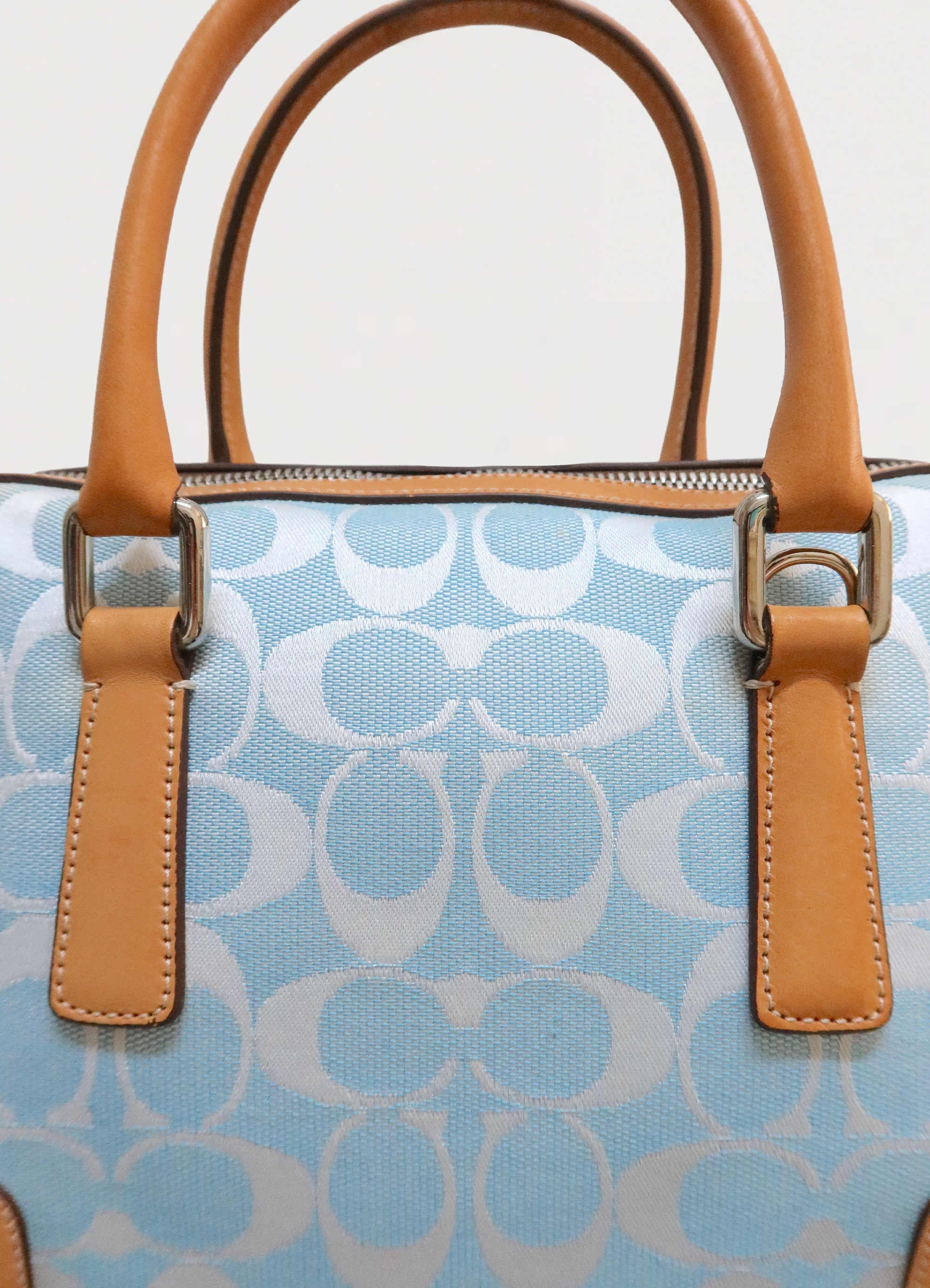 SIGNATURE CANVAS SATCHEL HANDBAG