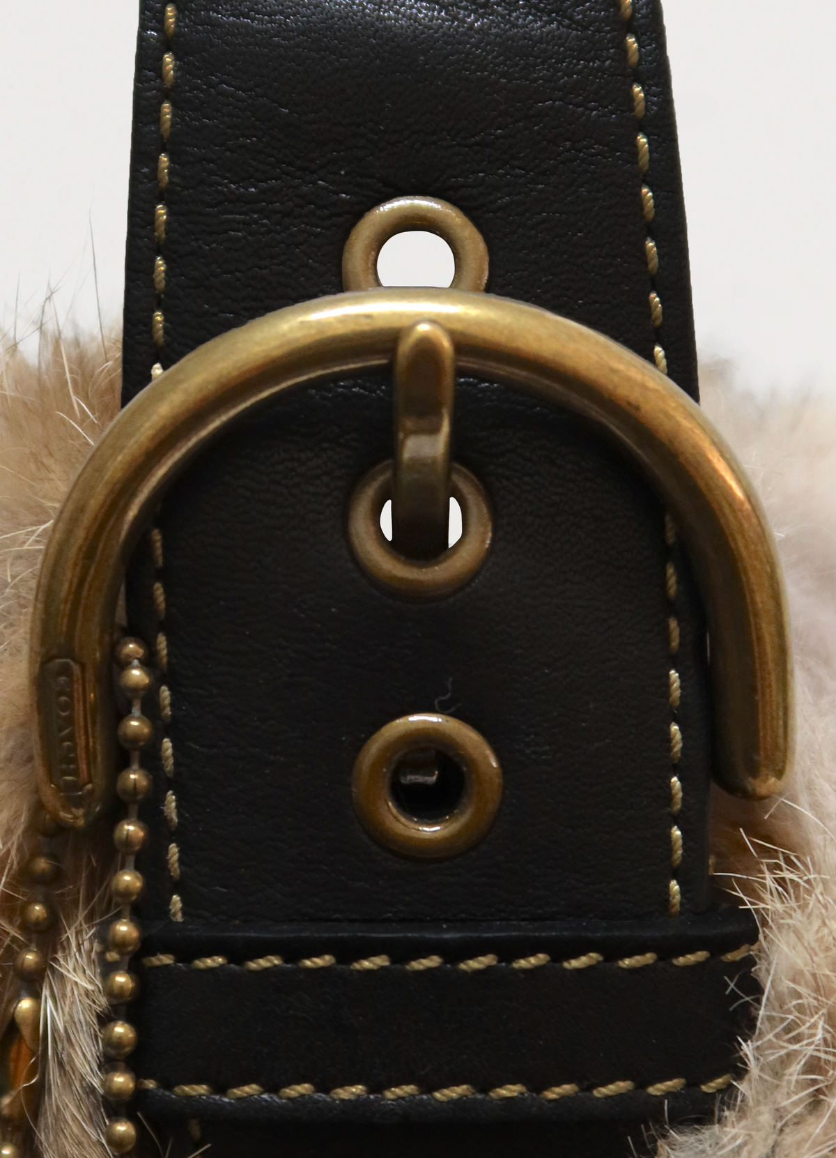 PARKA SOHO RABBIT FUR TRIM HOBO BAG