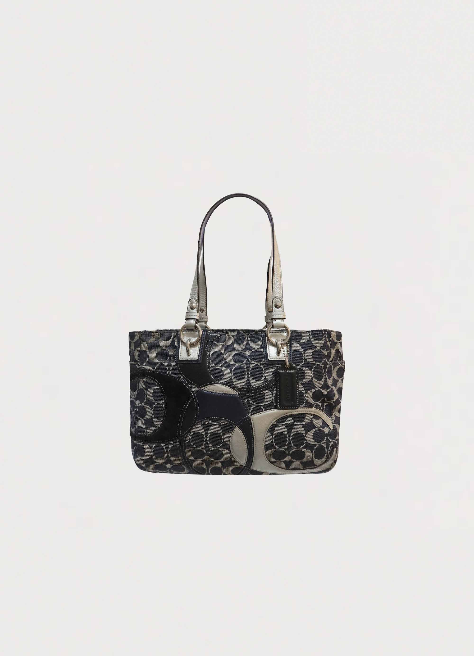 SIGNATURE DENIM PATCHWORK TOTE BAG