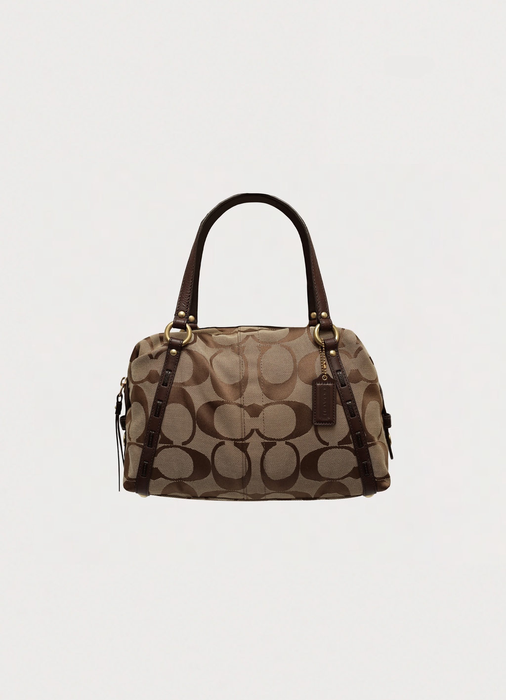 SIGNATURE MONOGRAM SATCHEL SHOULDER BAG