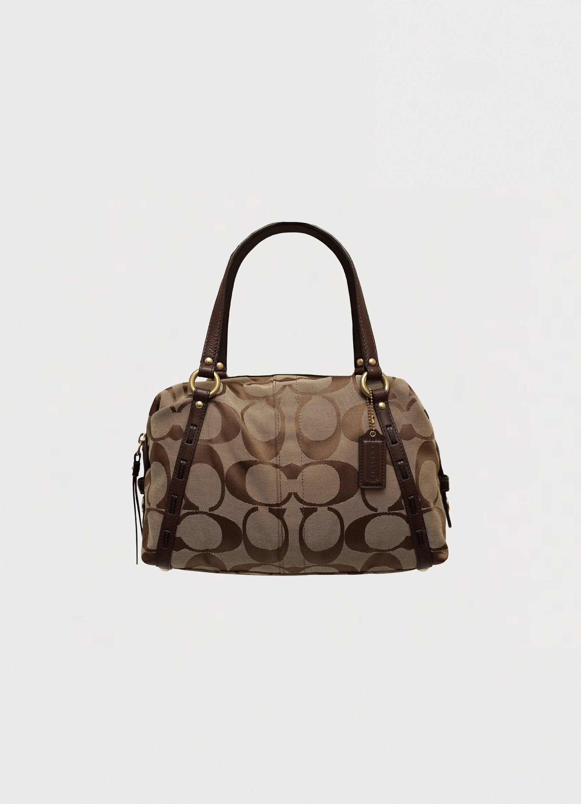 SIGNATURE MONOGRAM SATCHEL SHOULDER BAG