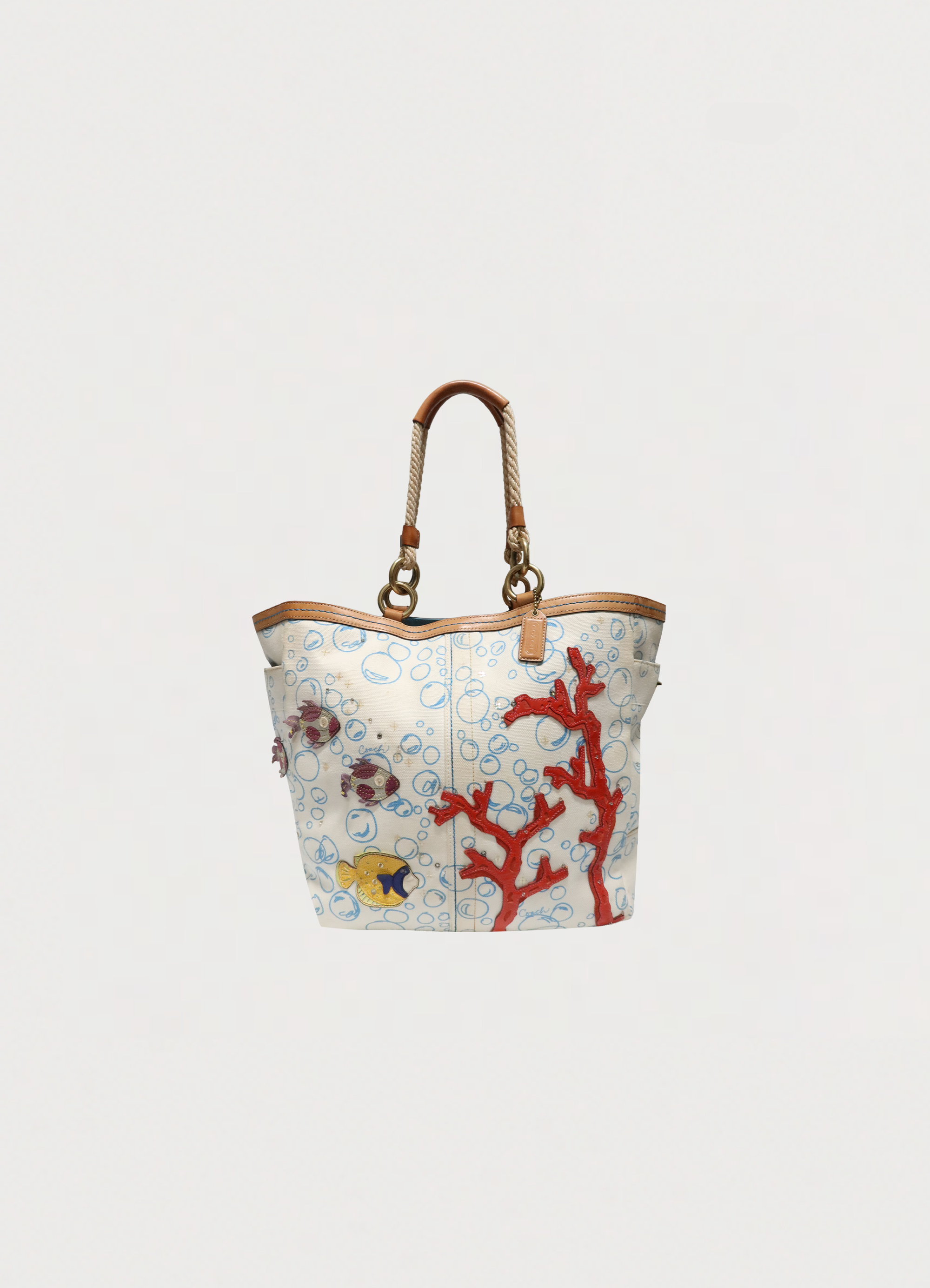 LIMITED EDITION RESORT BUBBLE FISH CORAL TOTE BAG