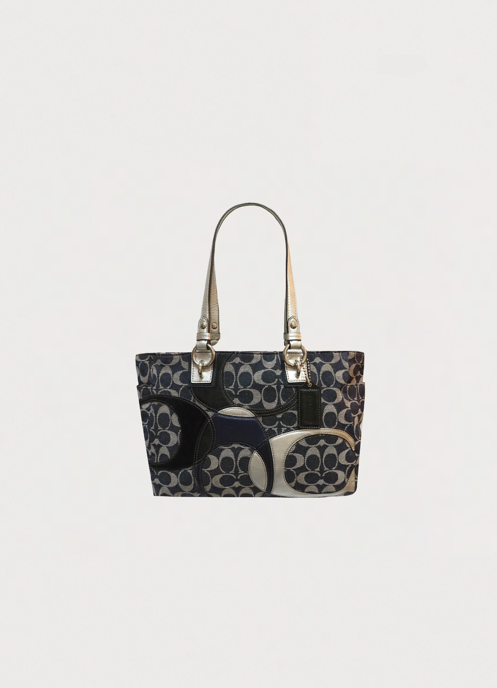 SIGNATURE DENIM PATCHWORK TOTE BAG