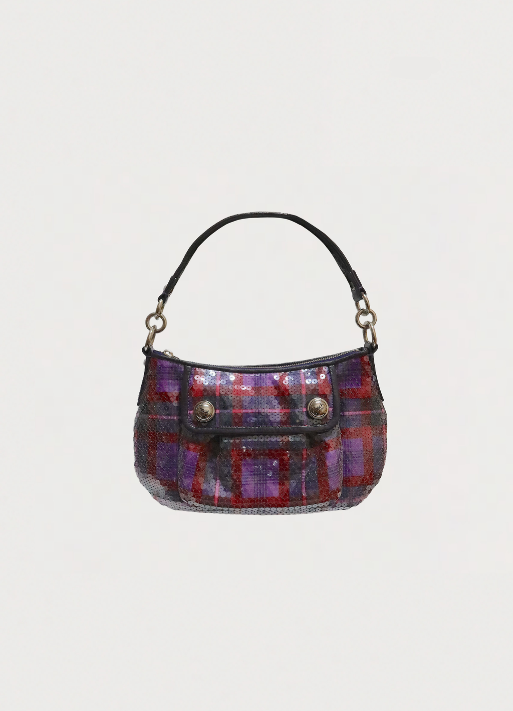 POPPY GROOVY SEQUIN TARTAN SHOULDER BAG