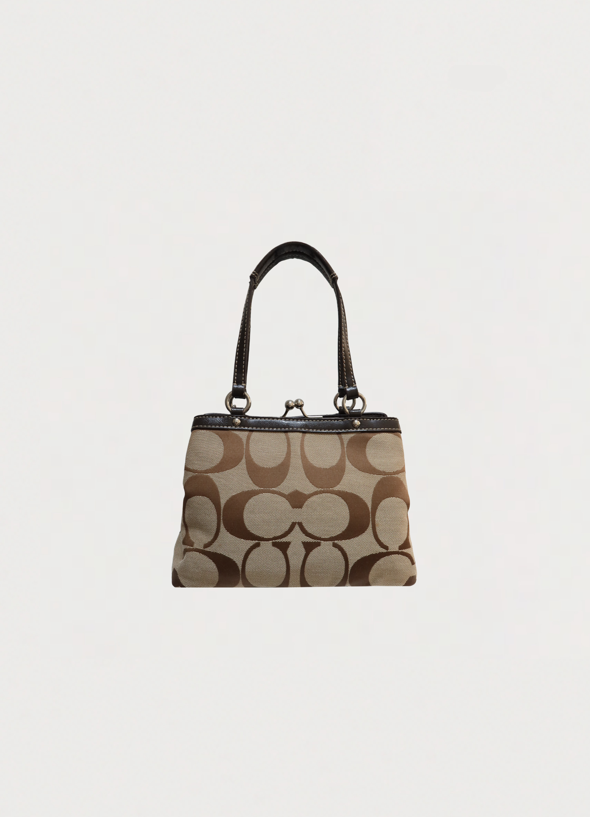 SIGNATURE STRIPE KISSLOCK SMALL HANDBAG