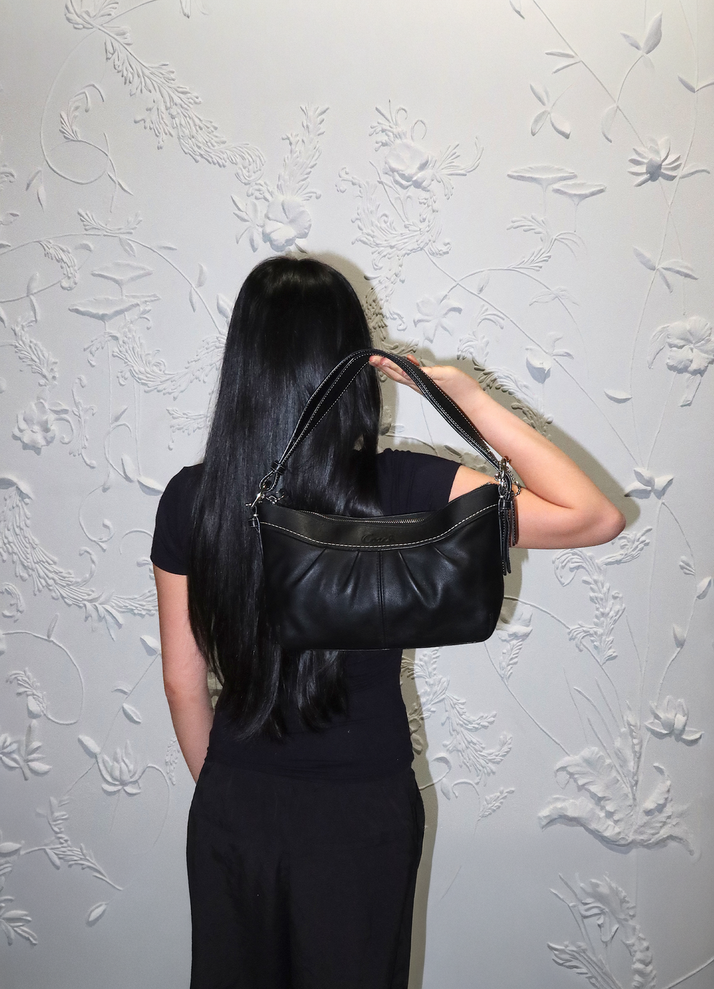 ASHLEY PLEATED LEATHER SHOULDER BAG