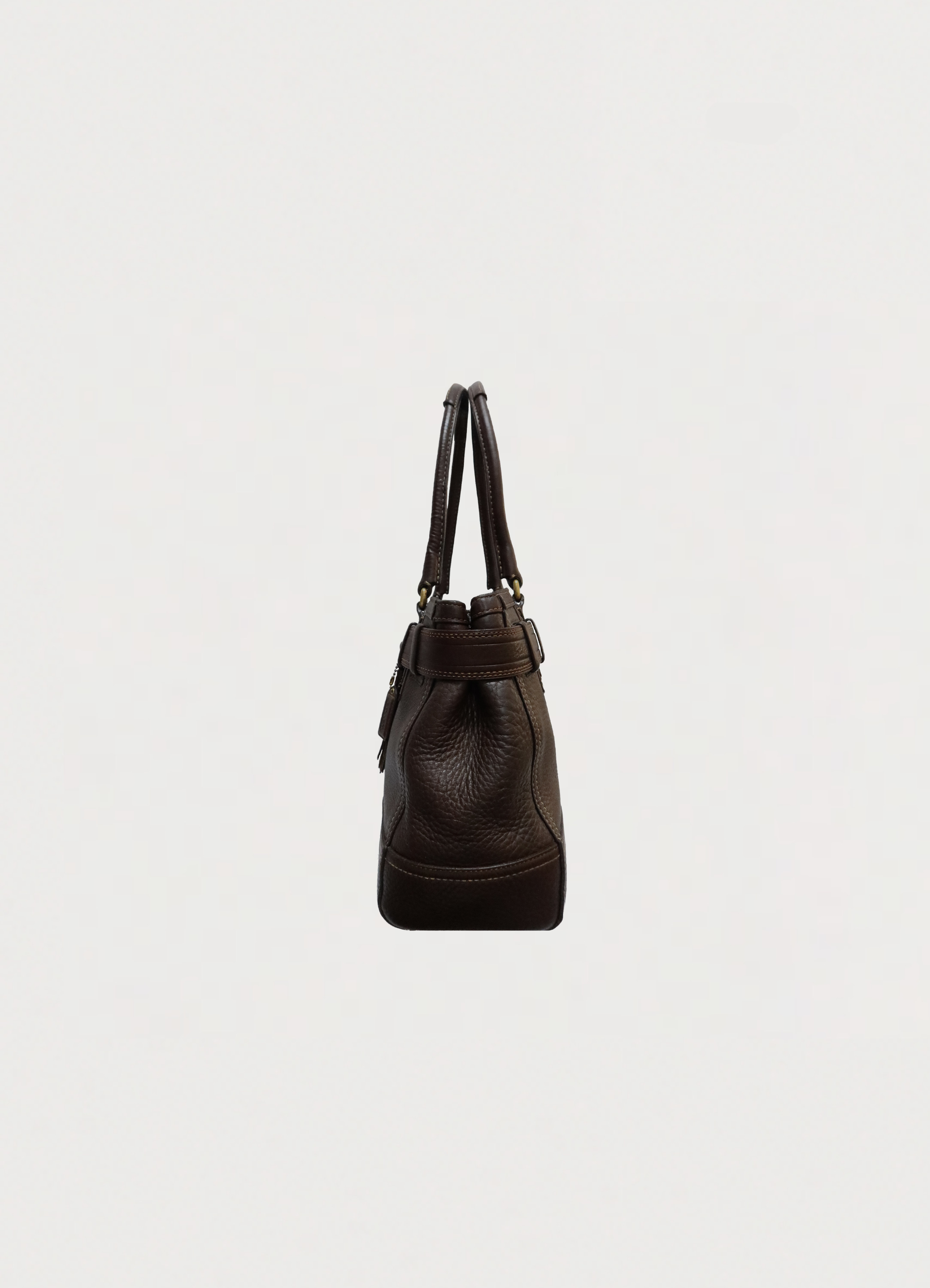 HAMPTONS PEBBLED LEATHER SATCHEL SHOULDER BAG