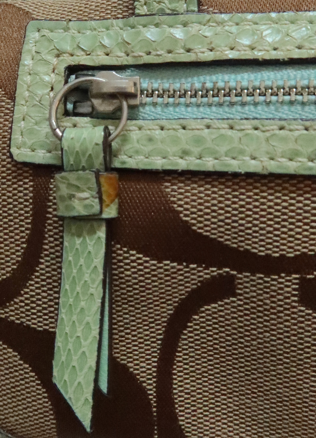 PYTHON SKIN MINI POCKET GALLERY SATCHEL BAG