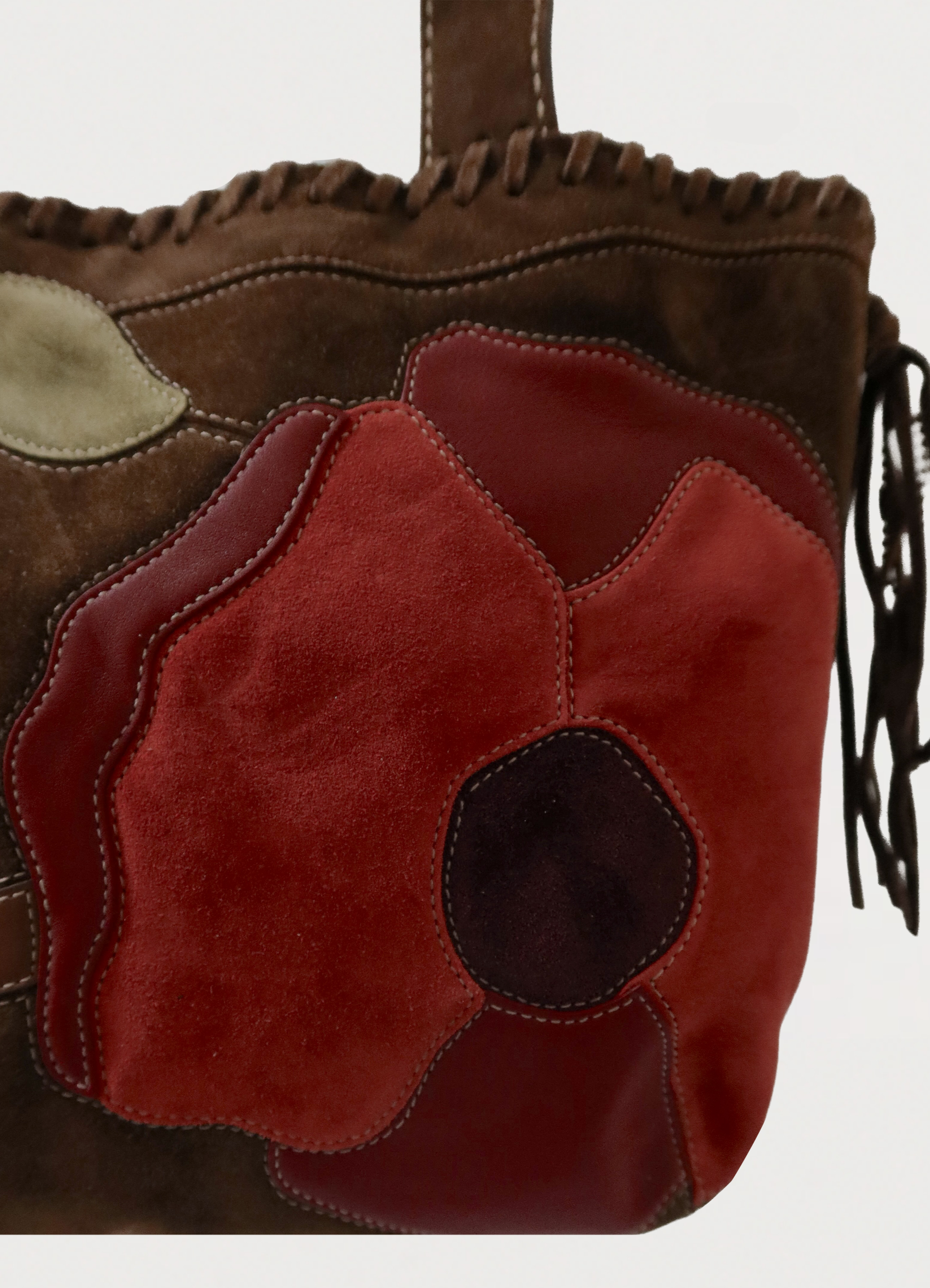 POPPIES FOR PEACE SUEDE TOTE BAG