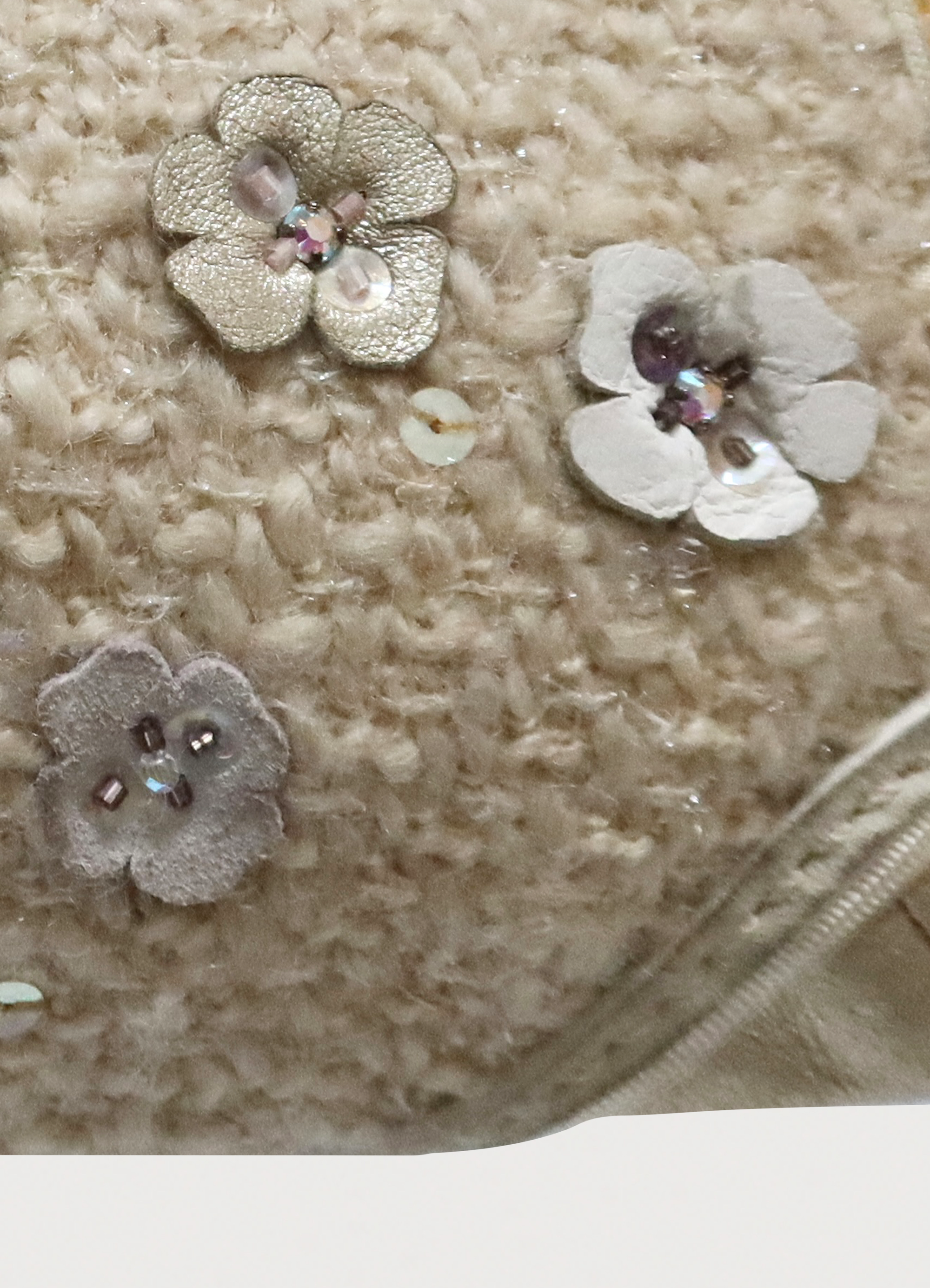SOHO FLORAL TWEED FLAP SHOULDER BAG